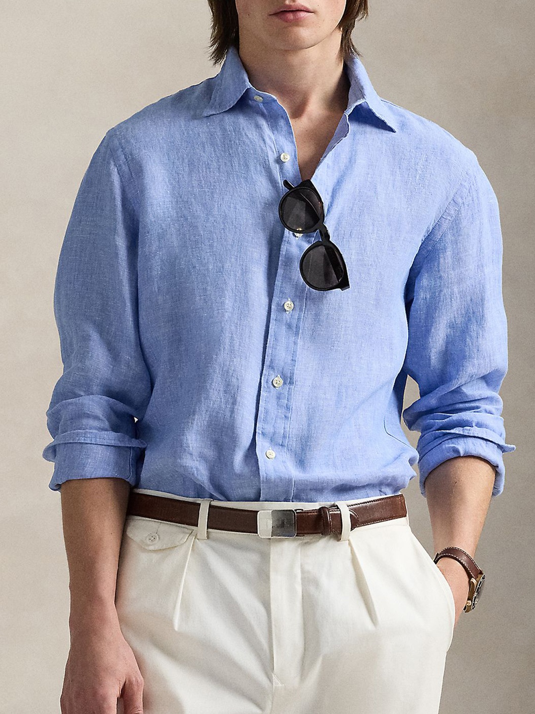 

Polo Ralph Lauren Men Slim Fit Linen Shirt, Blue