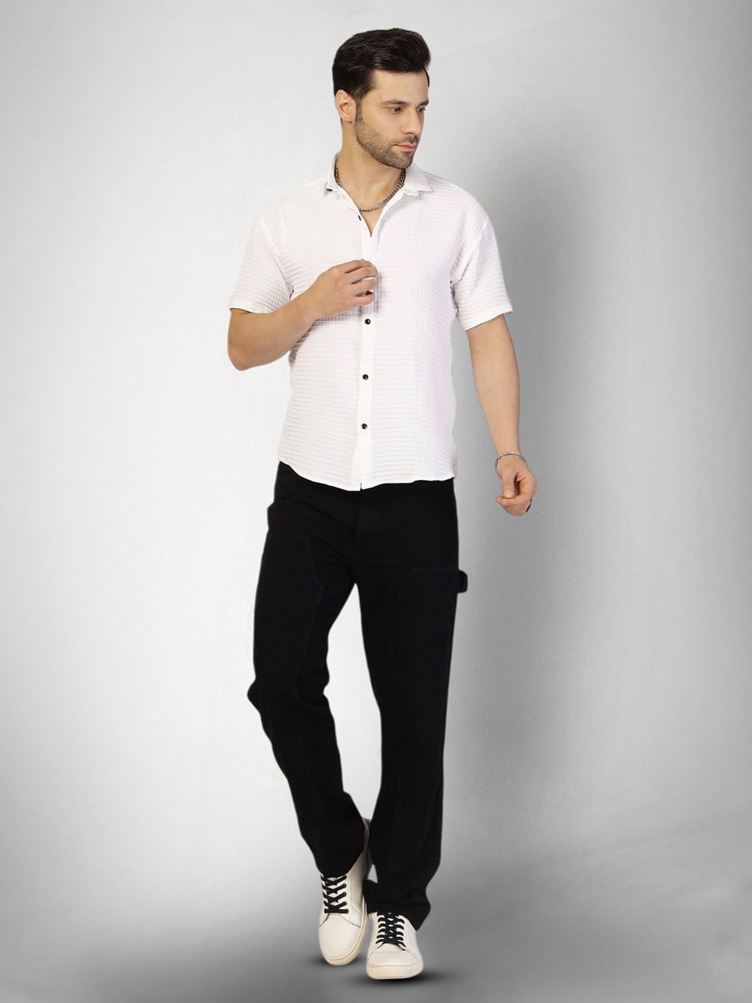 

Moda Rapido Men Original Opaque Casual Shirt, White