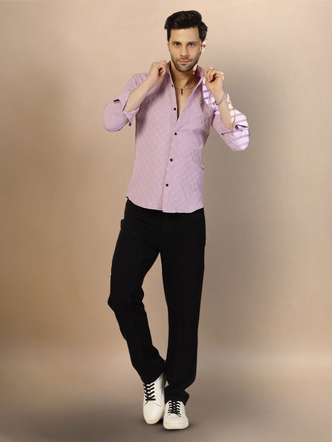 

Moda Rapido Men Original Opaque Casual Shirt, Lavender
