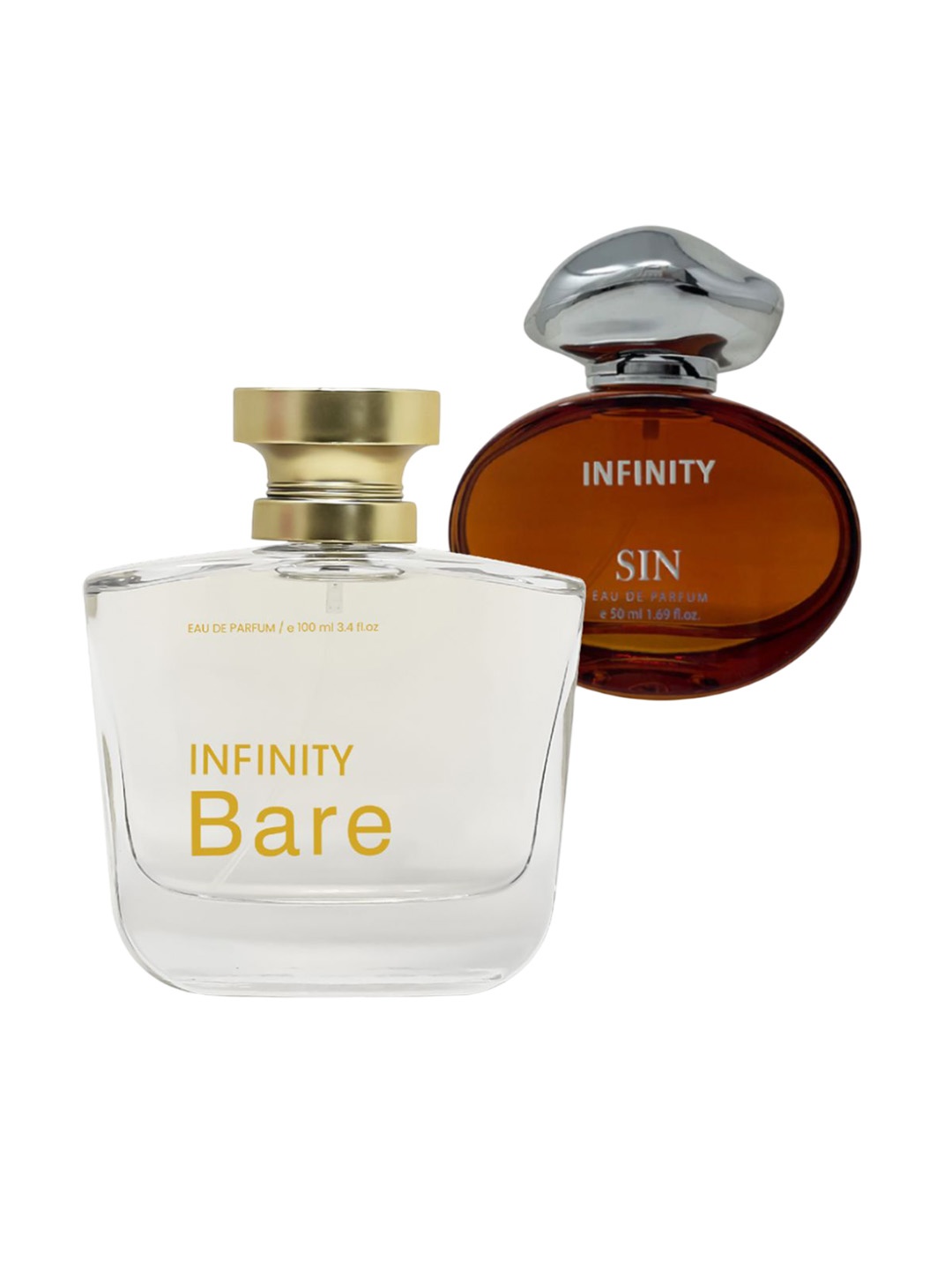 

Infinity Set Of 2 Bare Eau De Parfum - 100 ml And Sin Eau De Parfum - 50 ml, Transparent