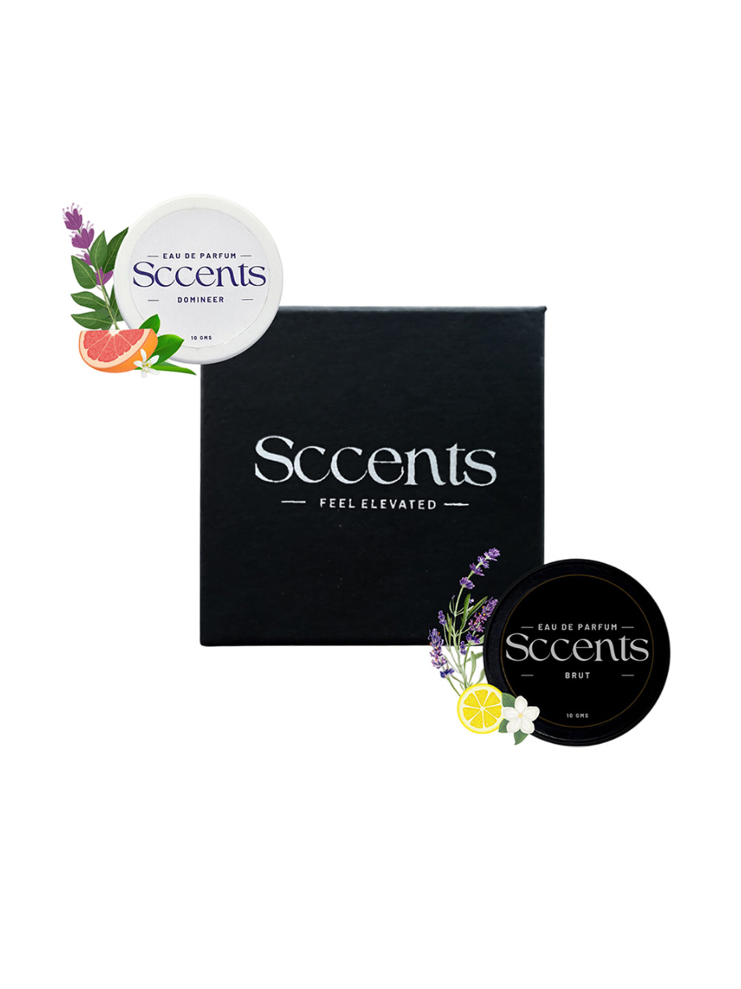 

Sccents Set Of 2 Domineer & Brut Long Lasting Solid Perfume - 10 g Each, White