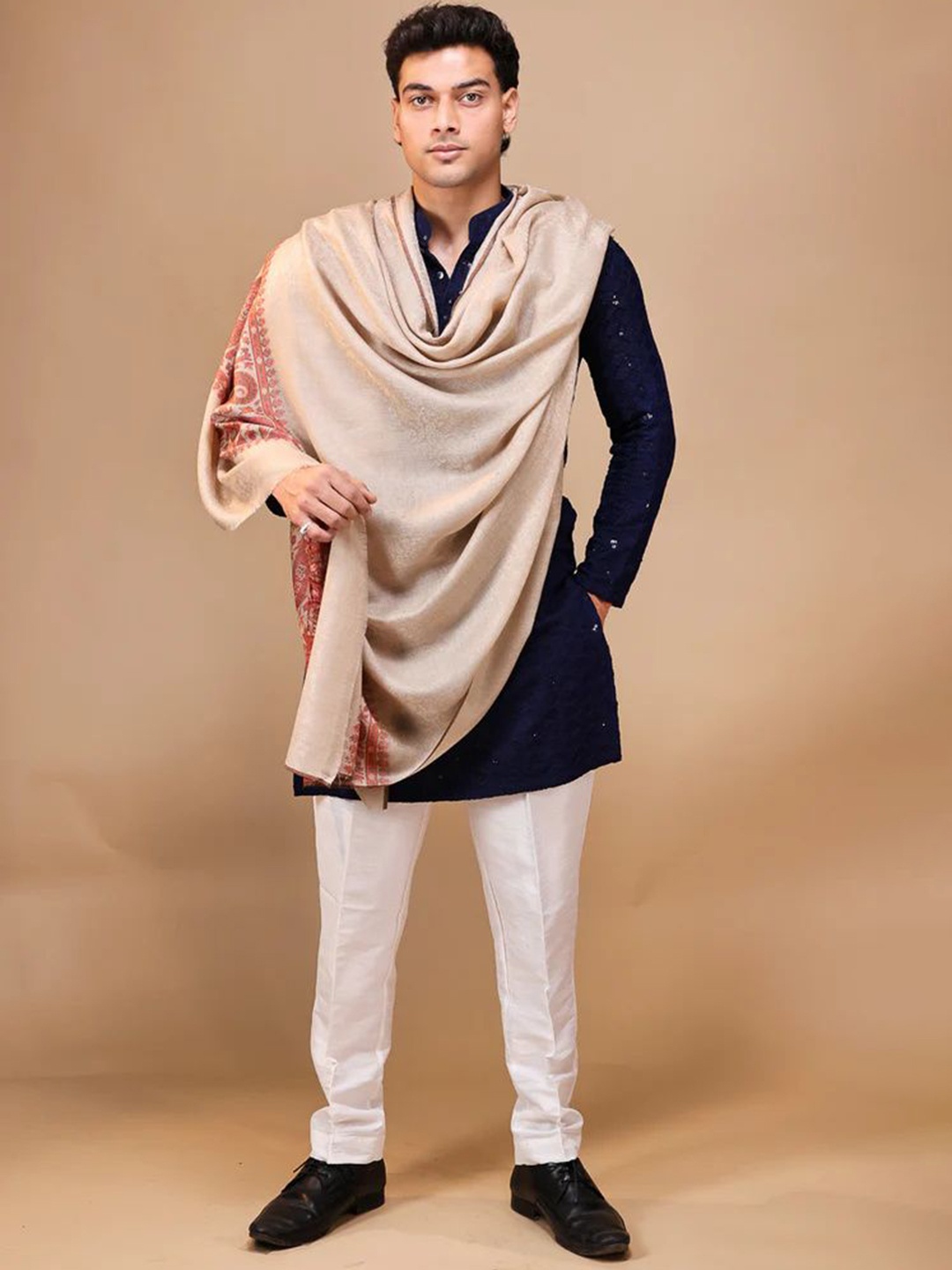 

THE SHAWL STUDIO Paisley Printed Shawl, Beige