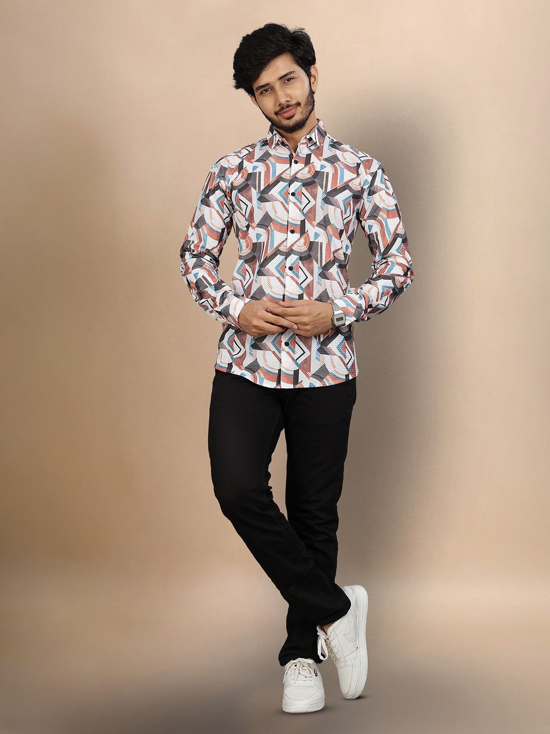 

Moda Rapido Men Original Opaque Printed Casual Shirt, Multi