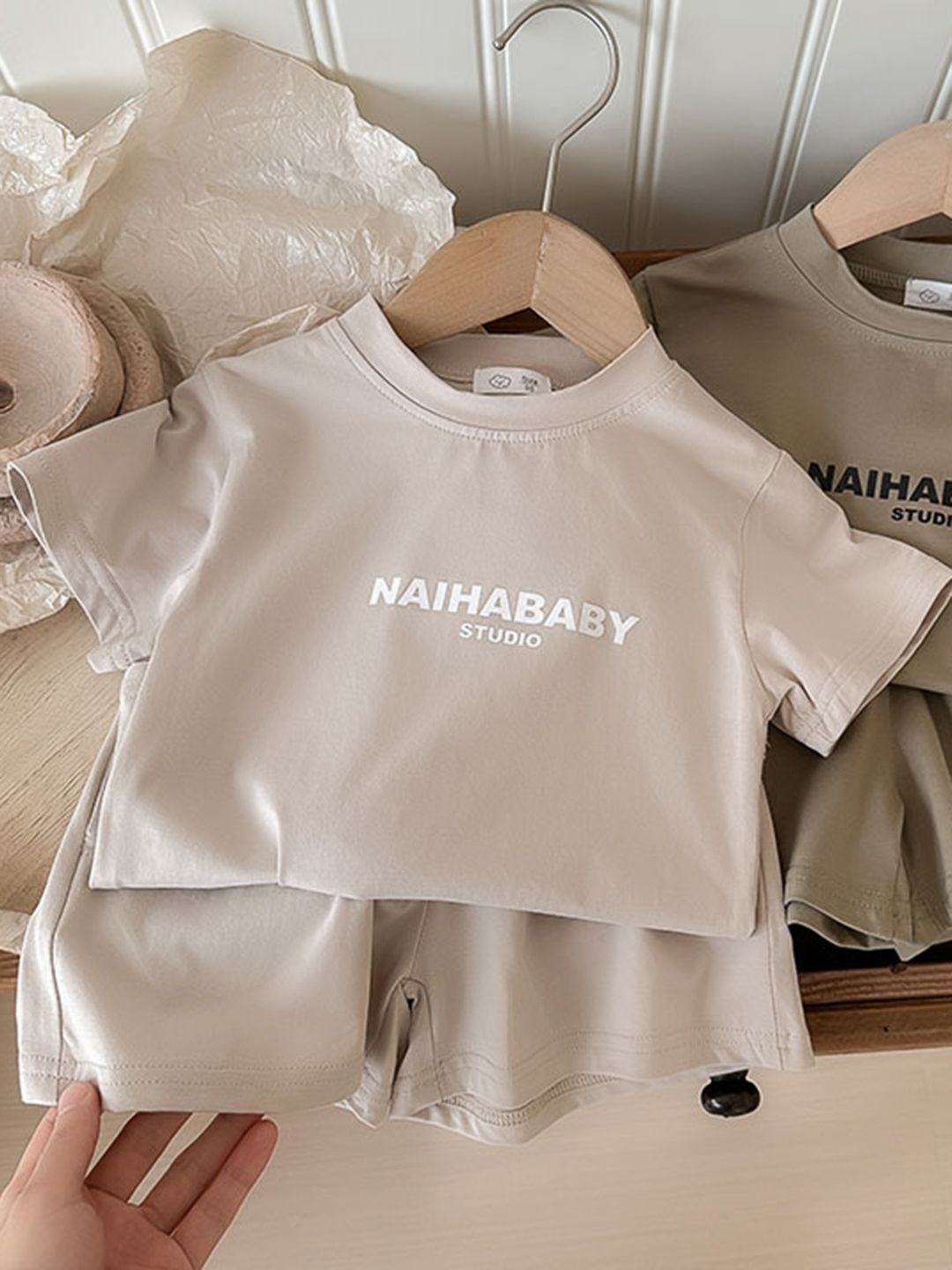 

YK Girls Printed Top With Shorts, Rose gold