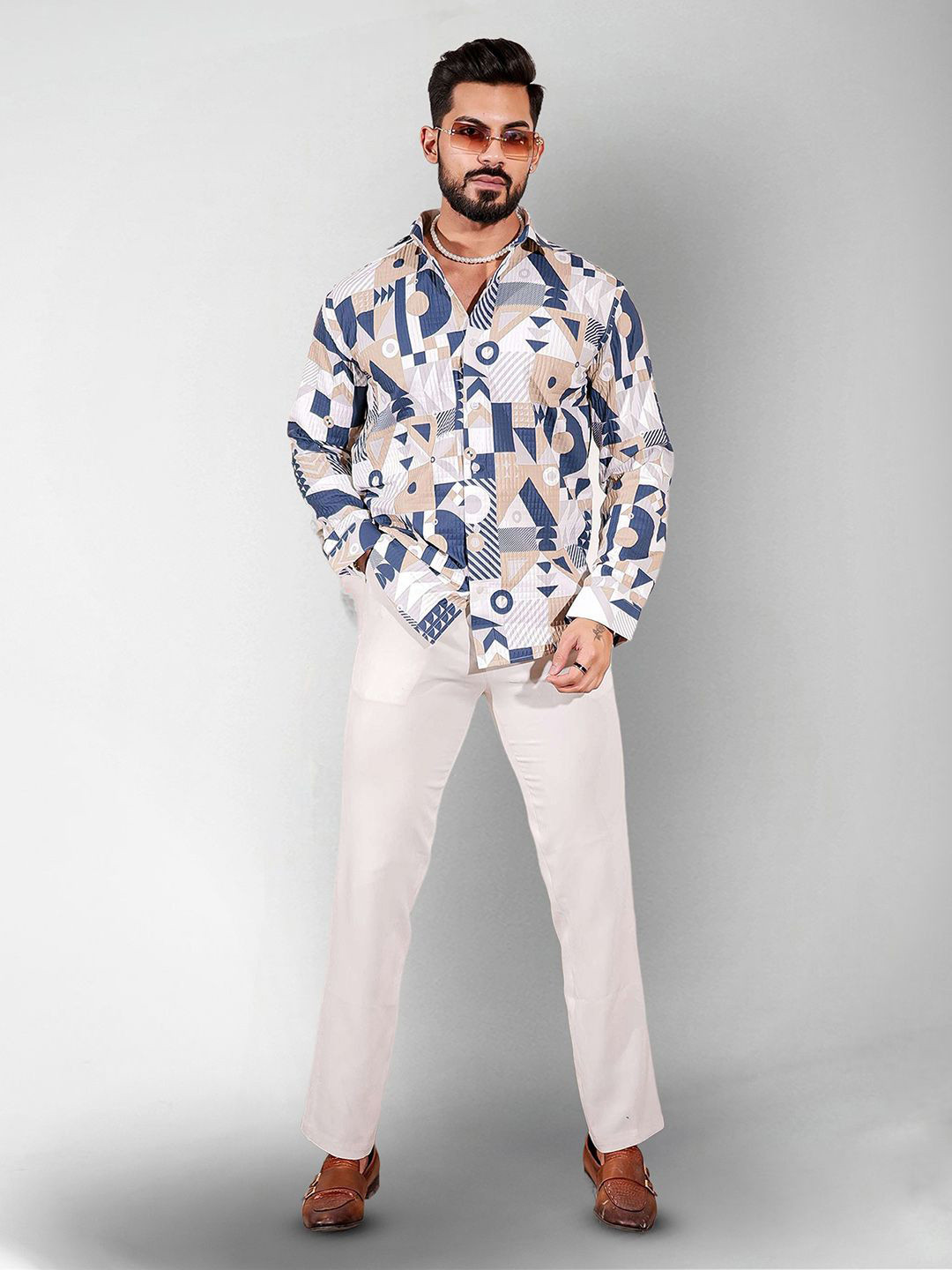 

Moda Rapido Men Original Opaque Printed Casual Shirt, Multi