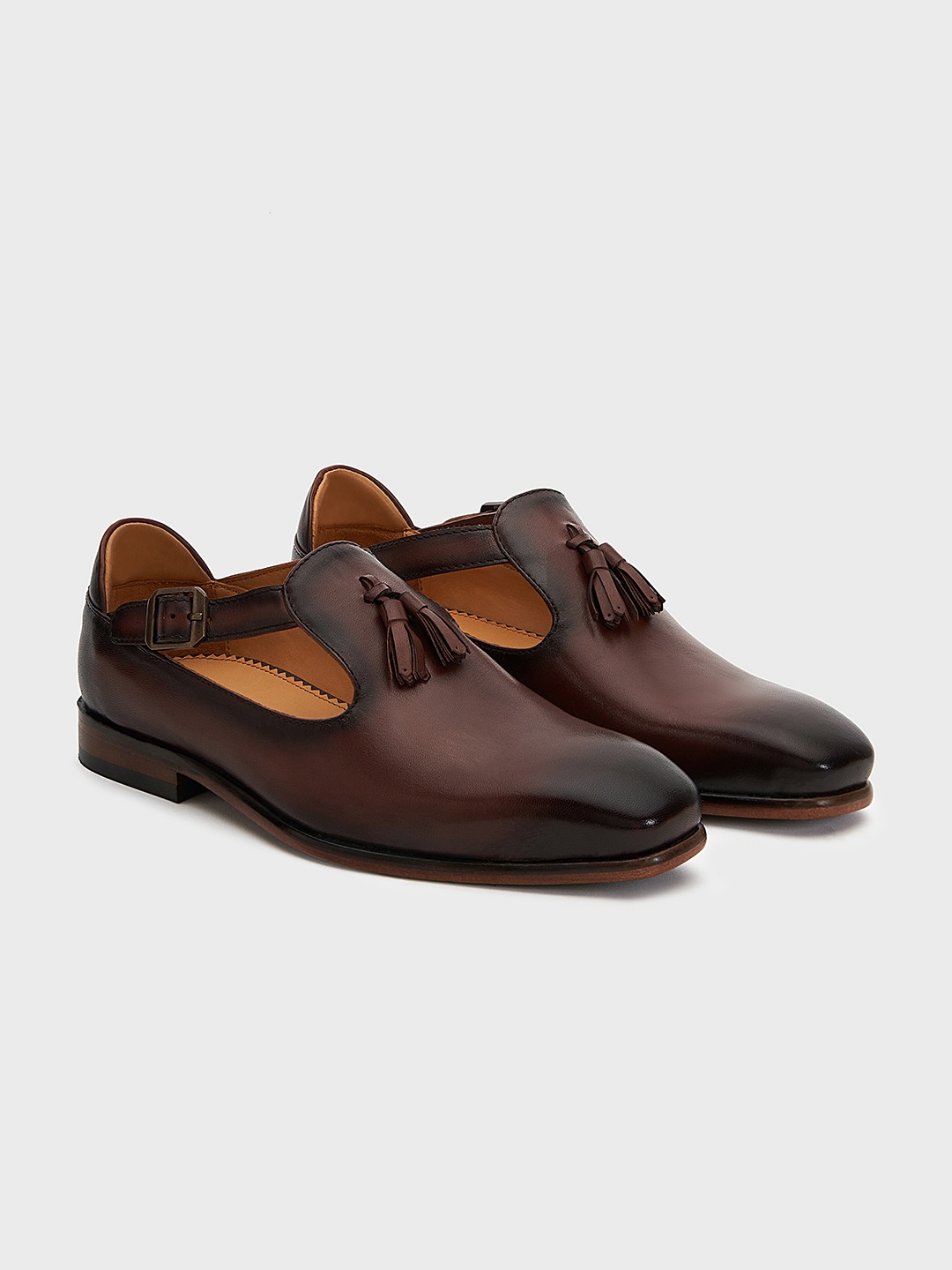 

NAUVAB Men Leather Comfort Sandals, Brown