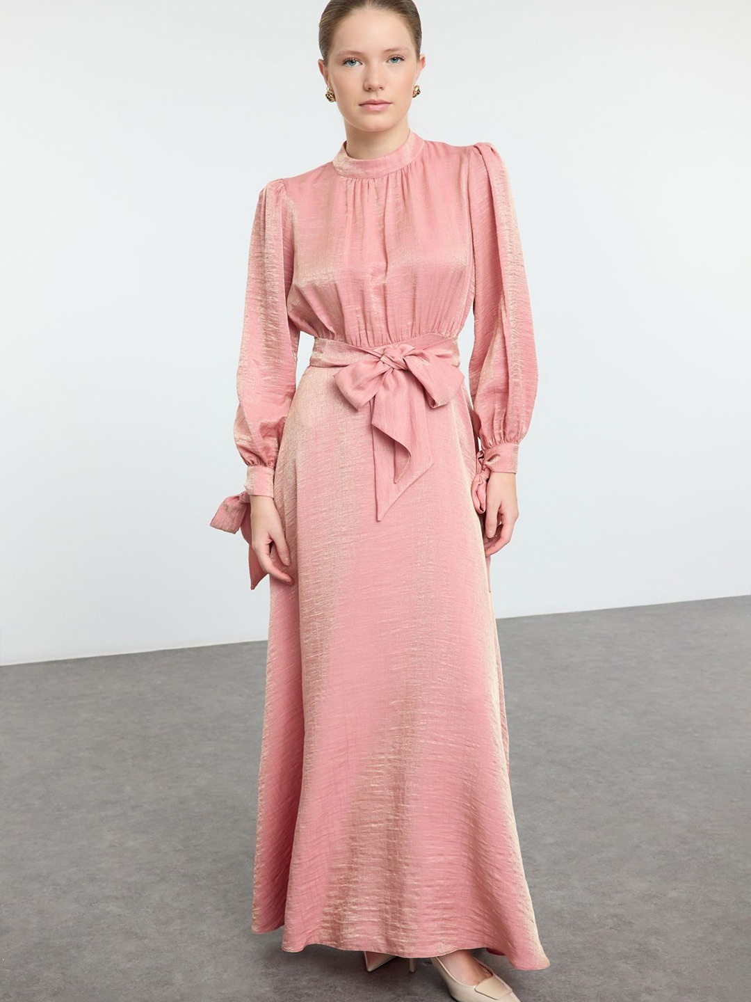

Trendyol Puff Sleeve Maxi Dress, Na