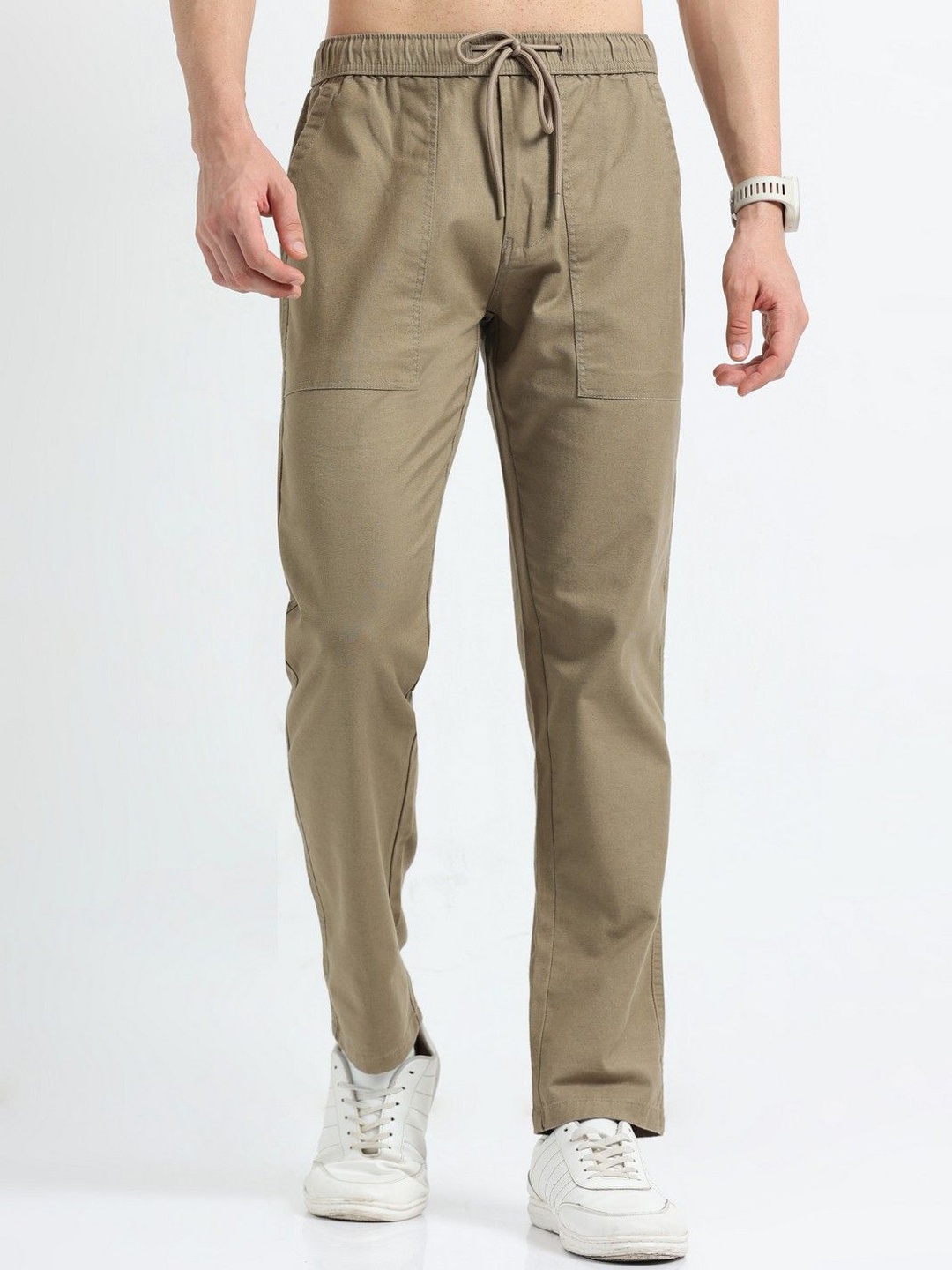 

THE BEETEL HOUSE Men Relaxed Corn Airport Joggers Trousers, Khaki