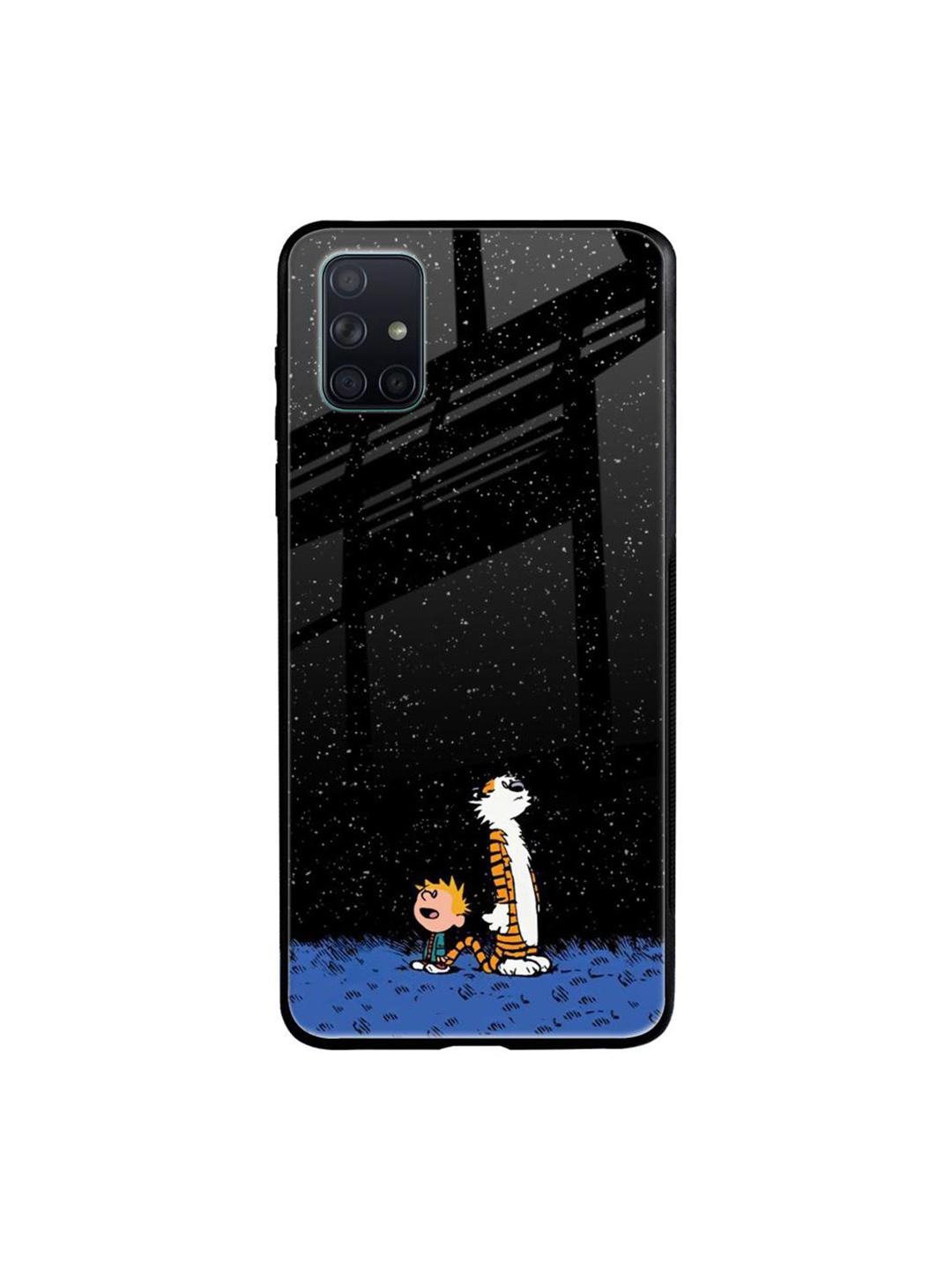 

QRIOH Cartoon Characters Printed Samsung Galaxy A51 Back Case Mobile Accessories, Black