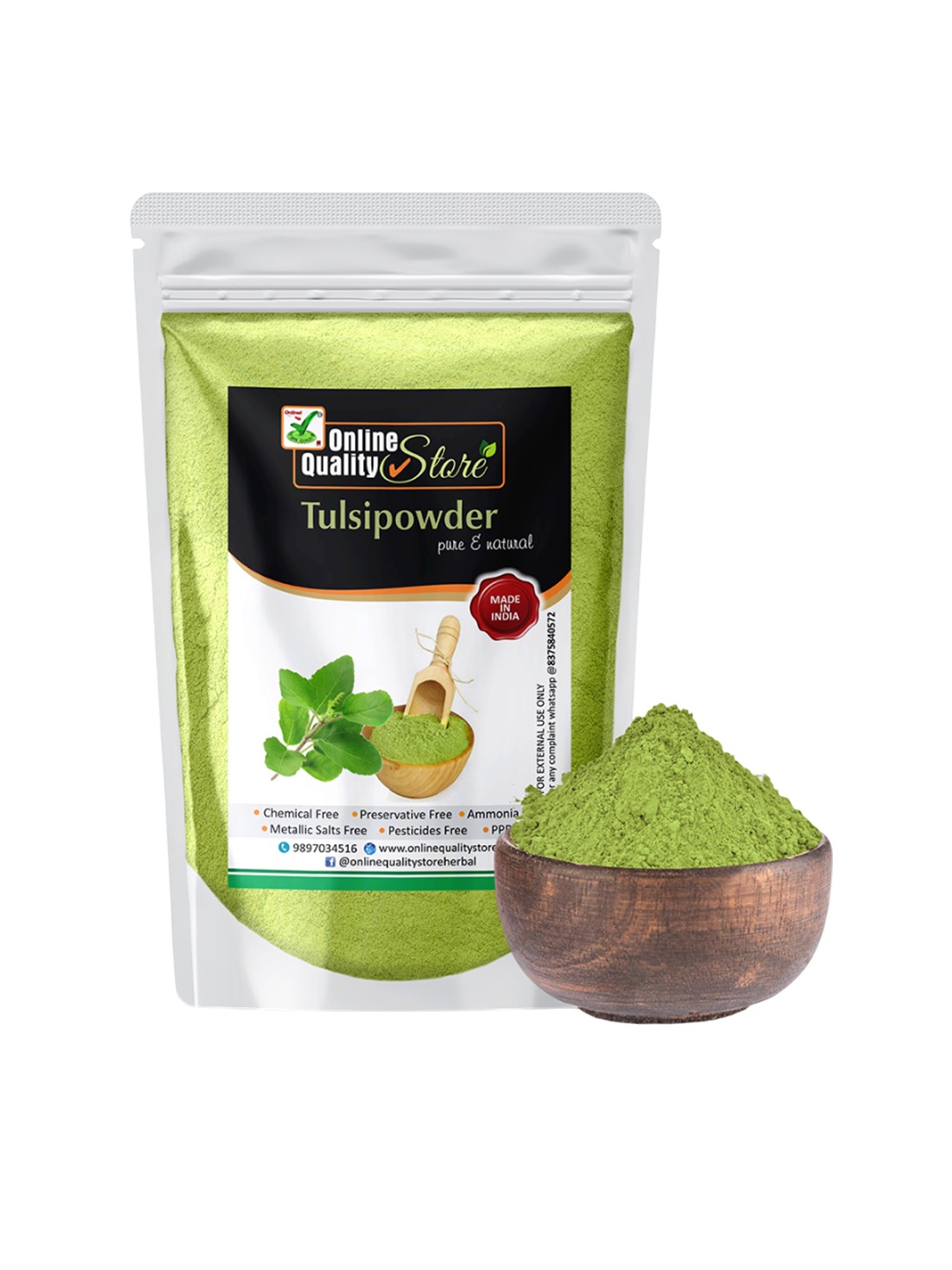 

Online Quality Store Tulsi Powder For Acne or Blemishes - 500 g, Green