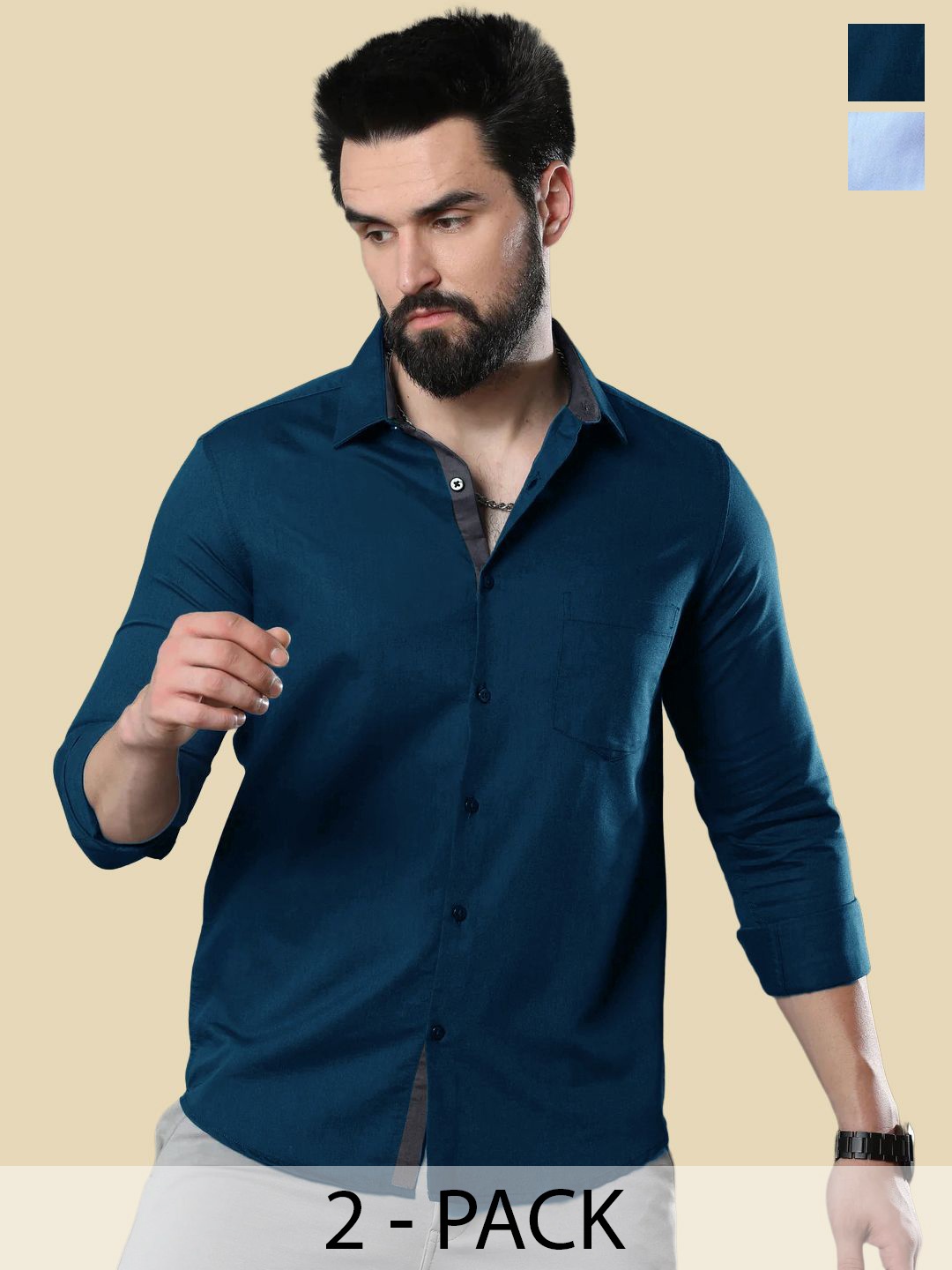 

Moda Rapido Men Standard Opaque Formal Shirt, Multi