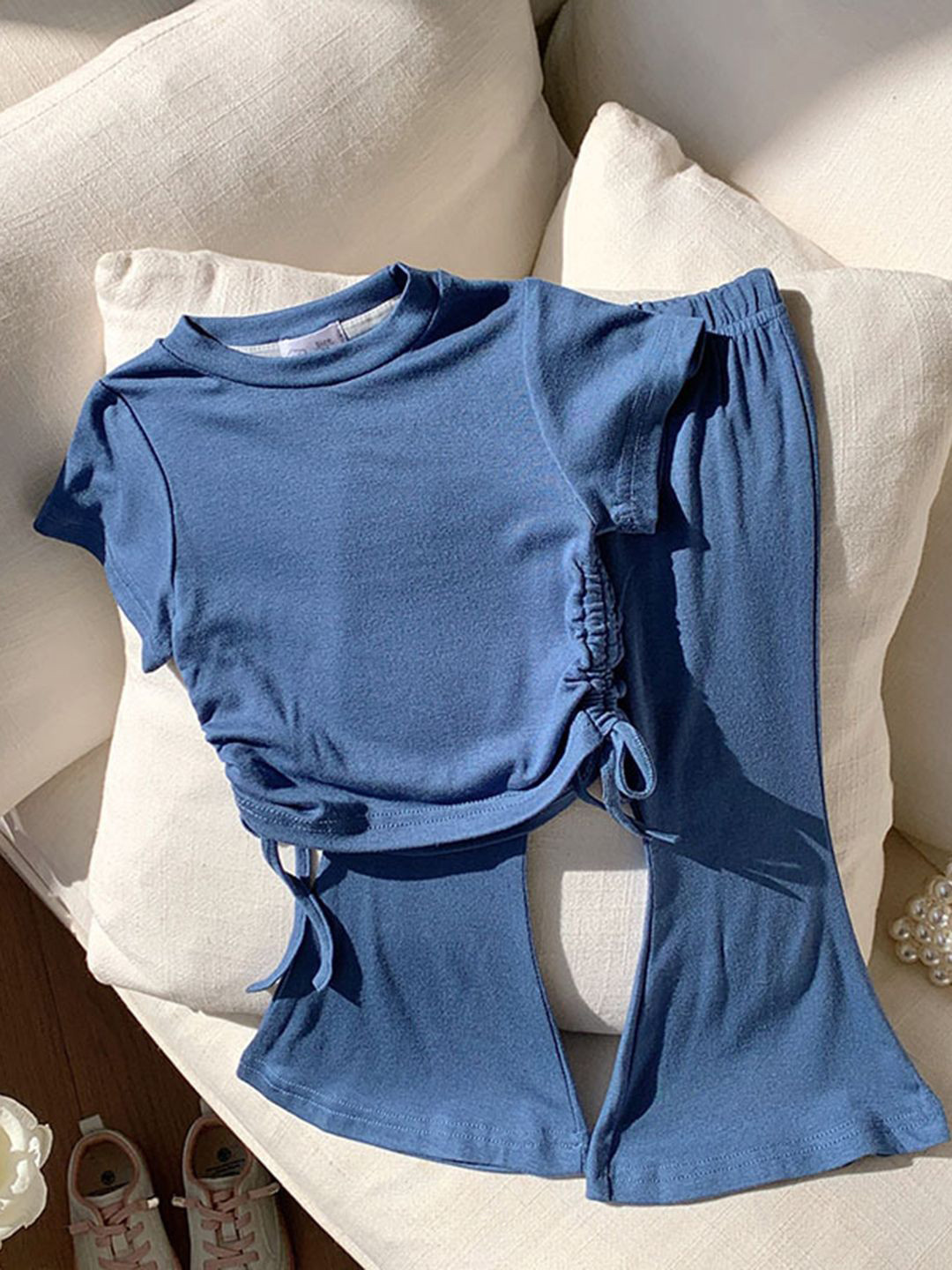 

YK Girls Top With Trousers, Blue