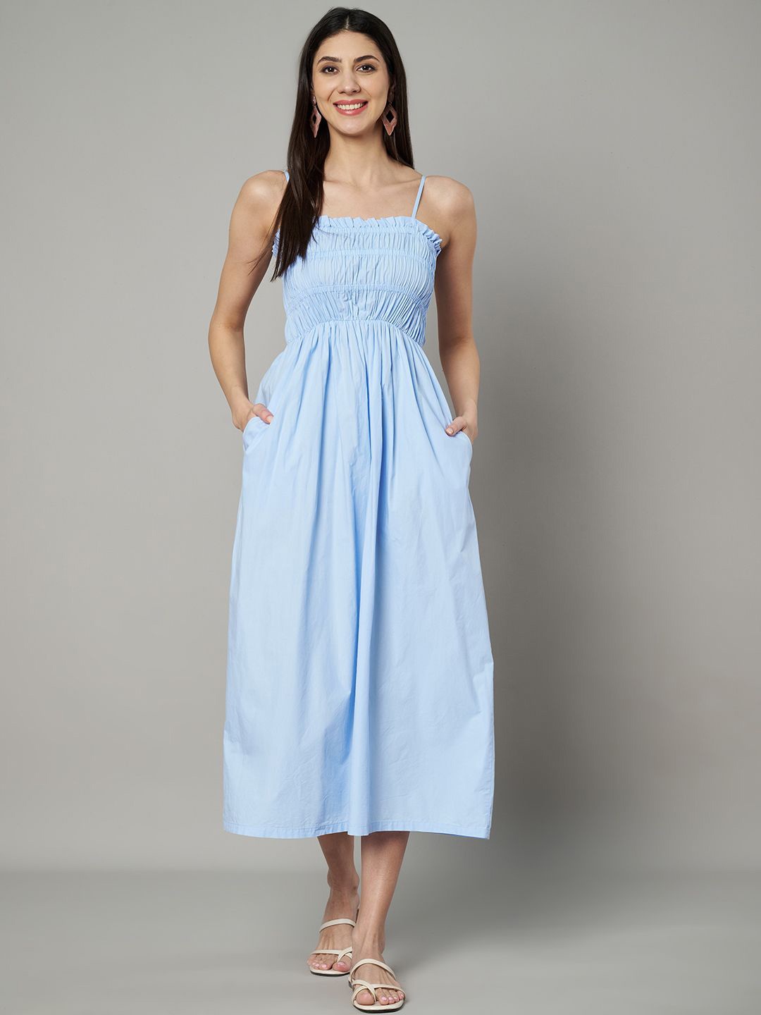 

Amagyaa A-Line Midi Dress, Blue