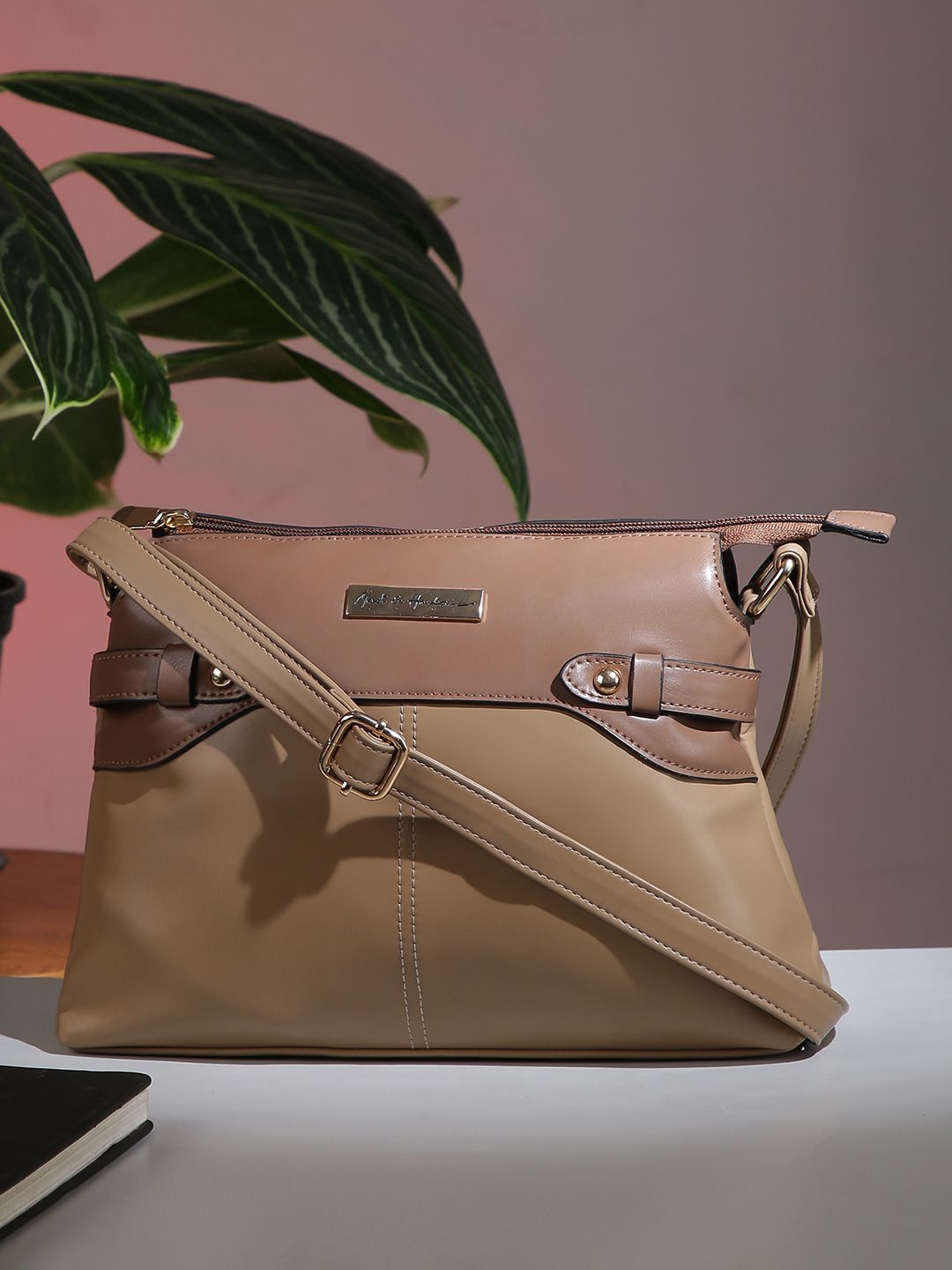 

Mast & Harbour Colourblocked Swagger Sling Bag, Taupe