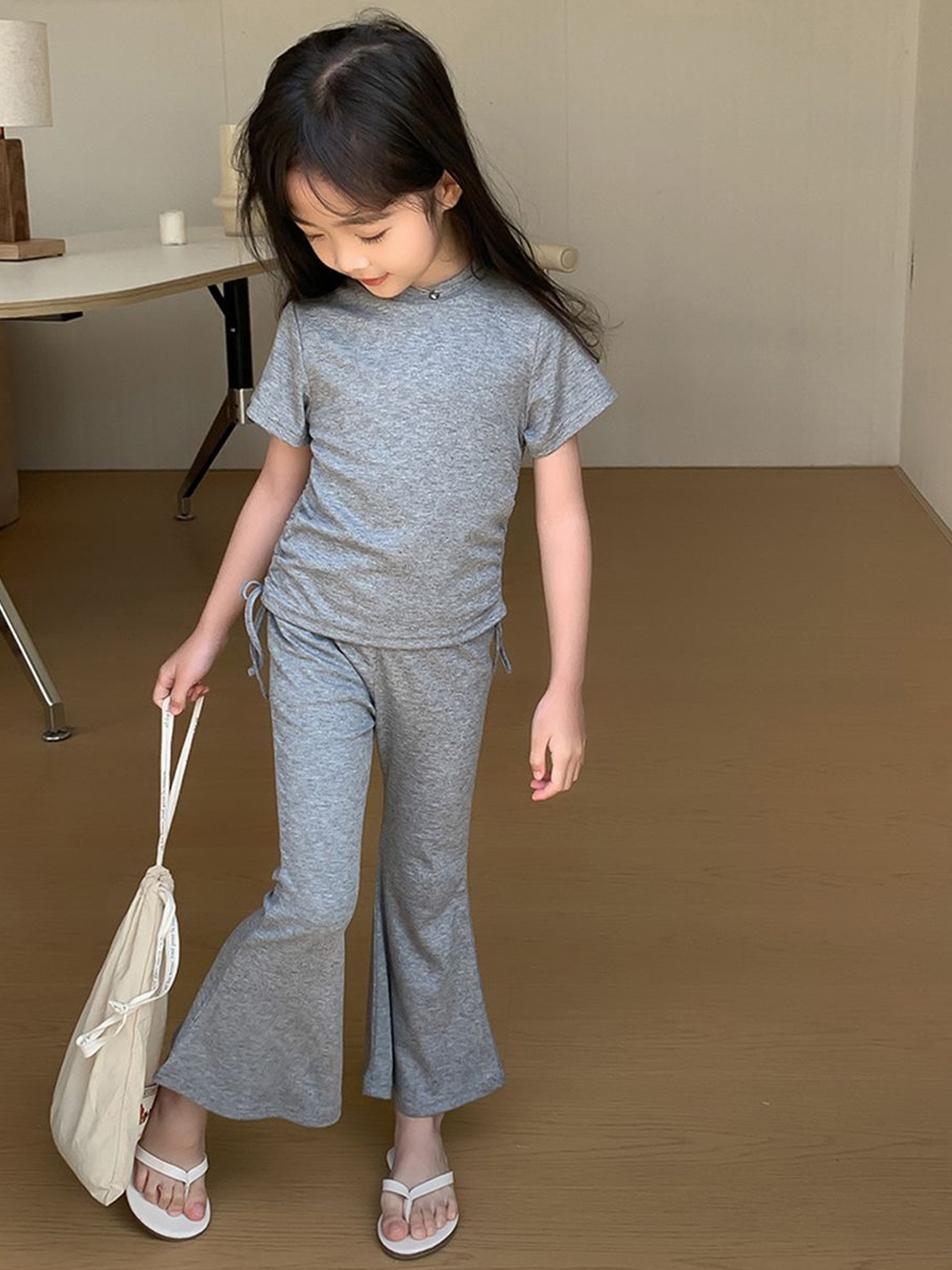 

YK Girls Top With Trousers, Grey