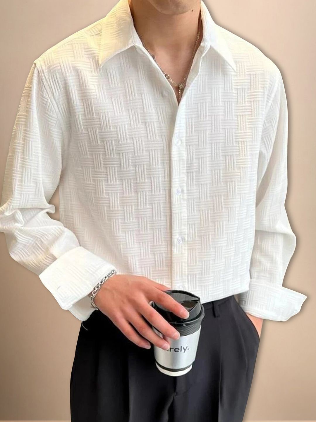 

Moda Rapido Men Original Opaque Casual Shirt, White
