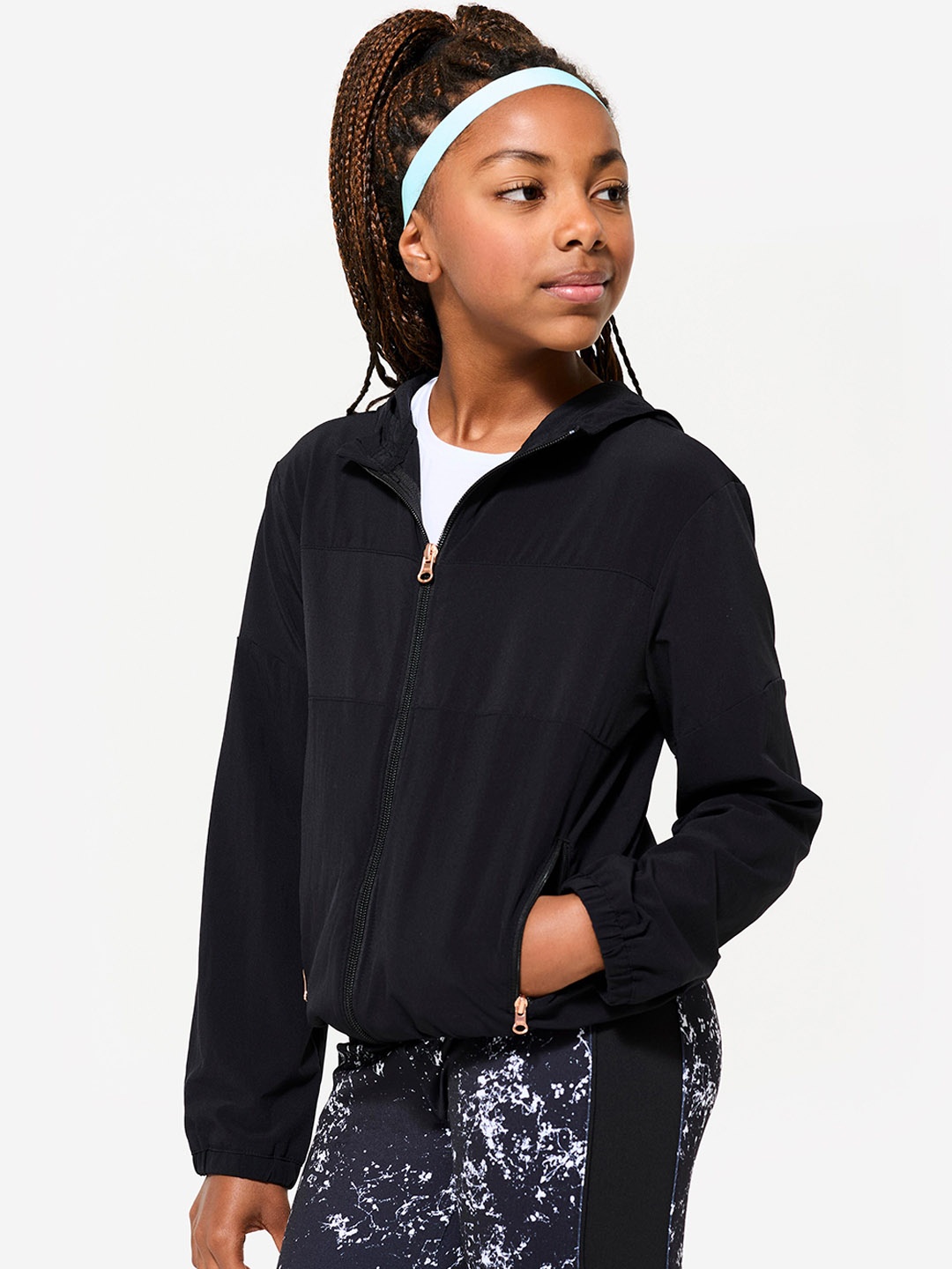

Domyos By Decathlon Girls' Multisport Lightweight Breathable Jacket - Black