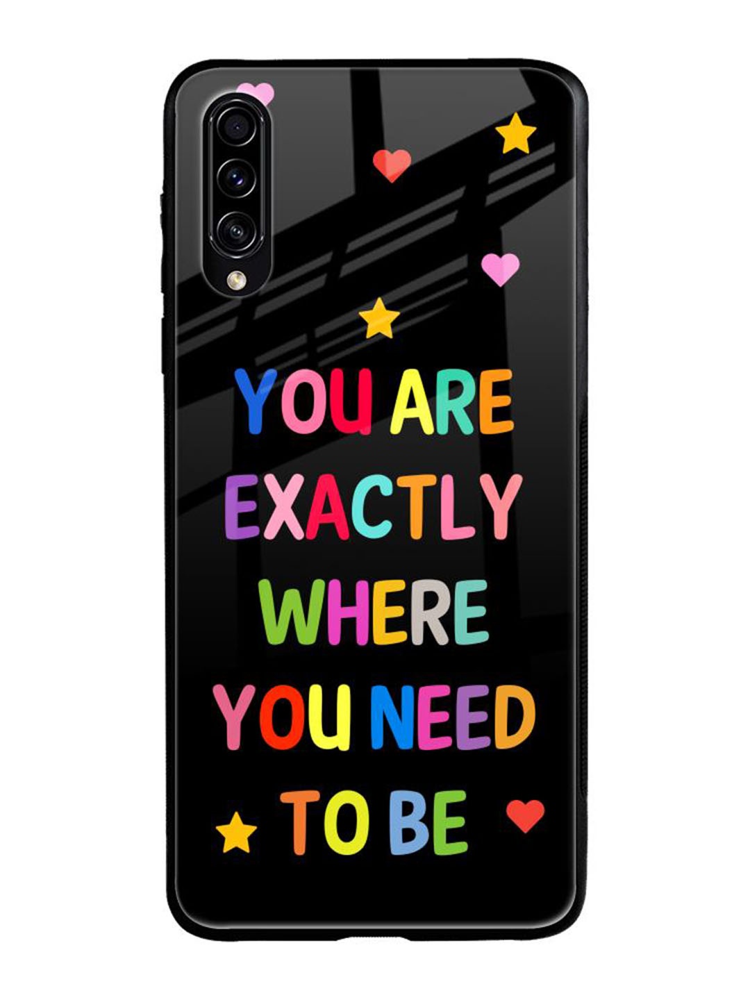 

QRIOH Typography Printed Samsung Galaxy A50s Back Case Mobile Accessories, Black