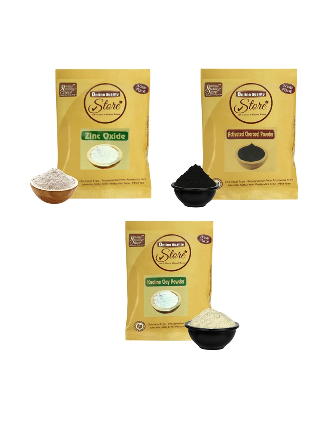 

Online Quality Store Set Of 3 Natural Mask Powder - 50 g Each, Beige