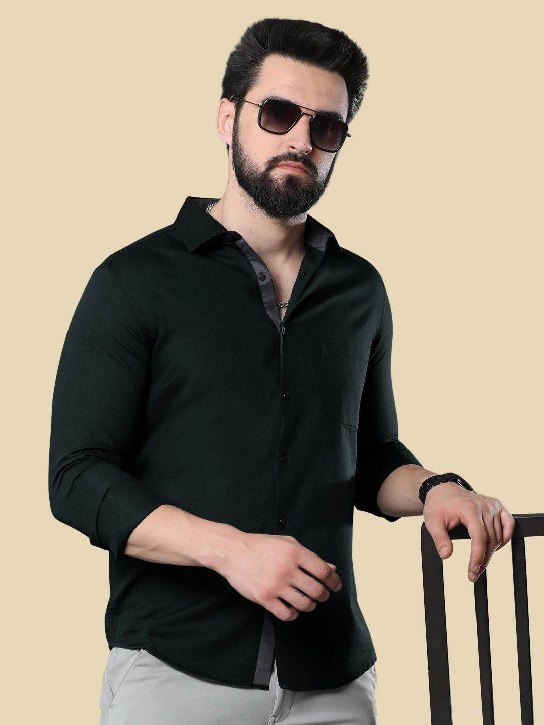 

Moda Rapido Men Standard Opaque Formal Shirt, Green