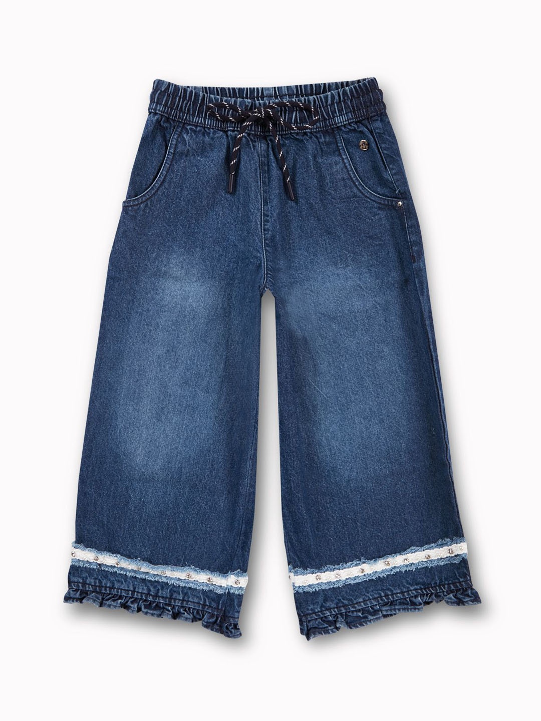 

Gini and Jony Girls Faded Comfort Flared Culottes Trousers, Blue