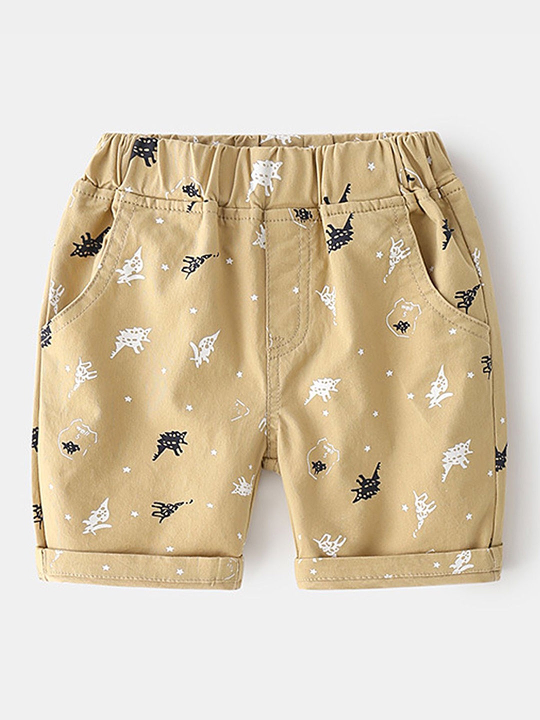 

LULU & SKY Boys Printed High-Rise Shorts, Khaki