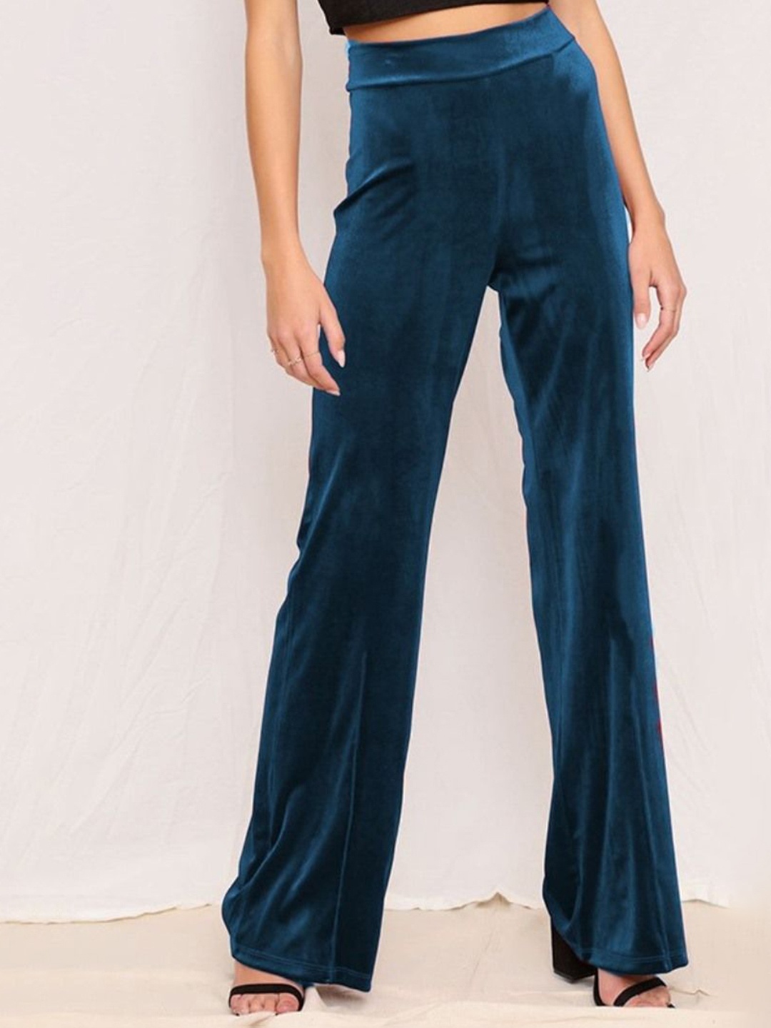 

HERE&NOW Women Straight Fit High-Rise Trousers, Green