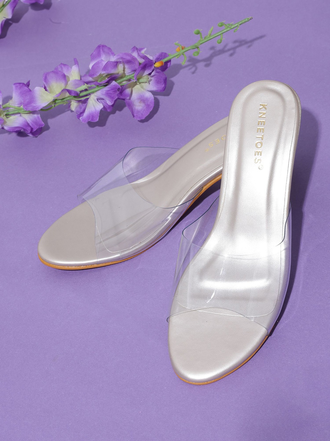 

KNEETOES Women Mules with Bows Flats, Gold