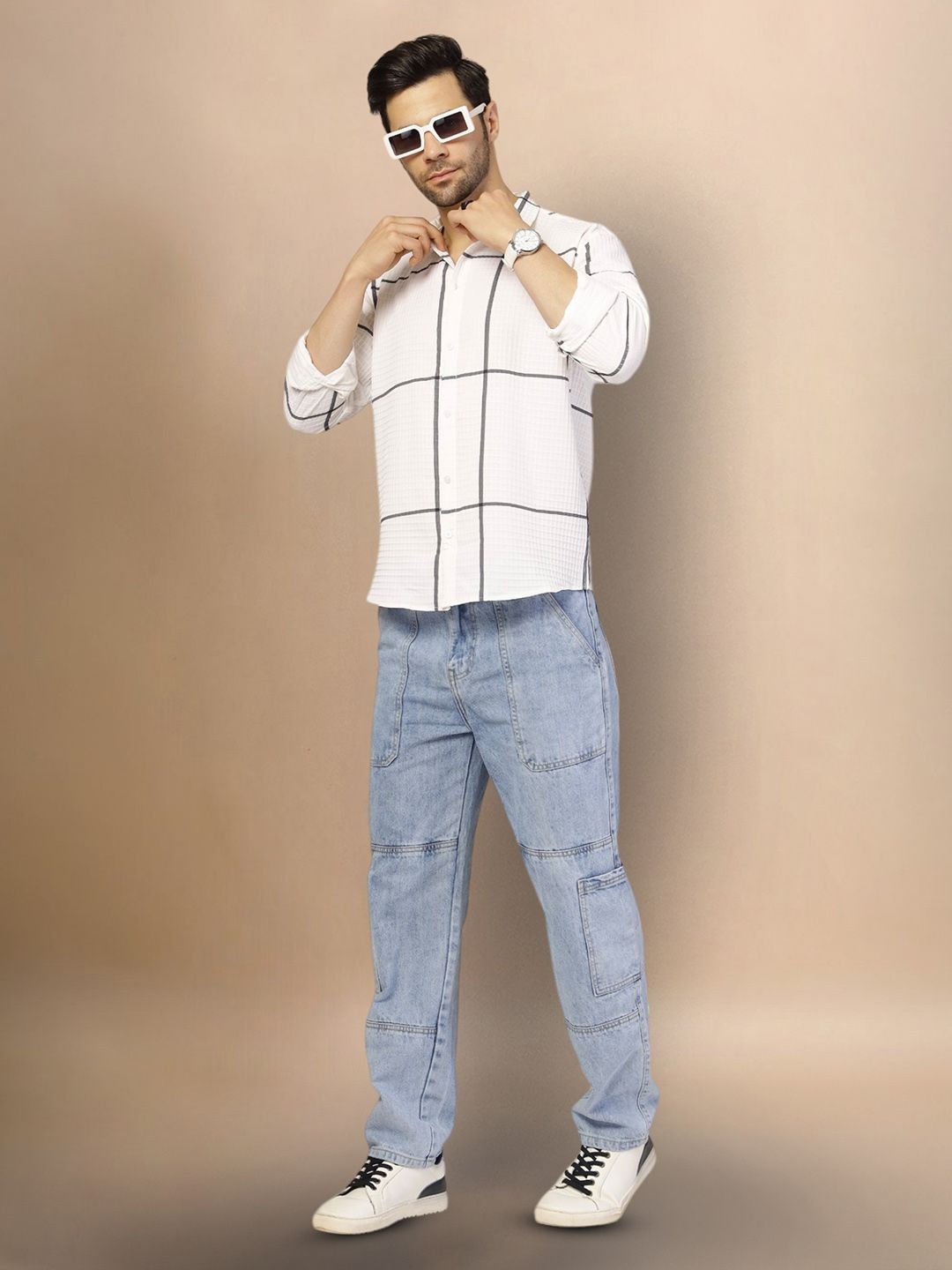 

Moda Rapido Men Original Opaque Printed Casual Shirt, White
