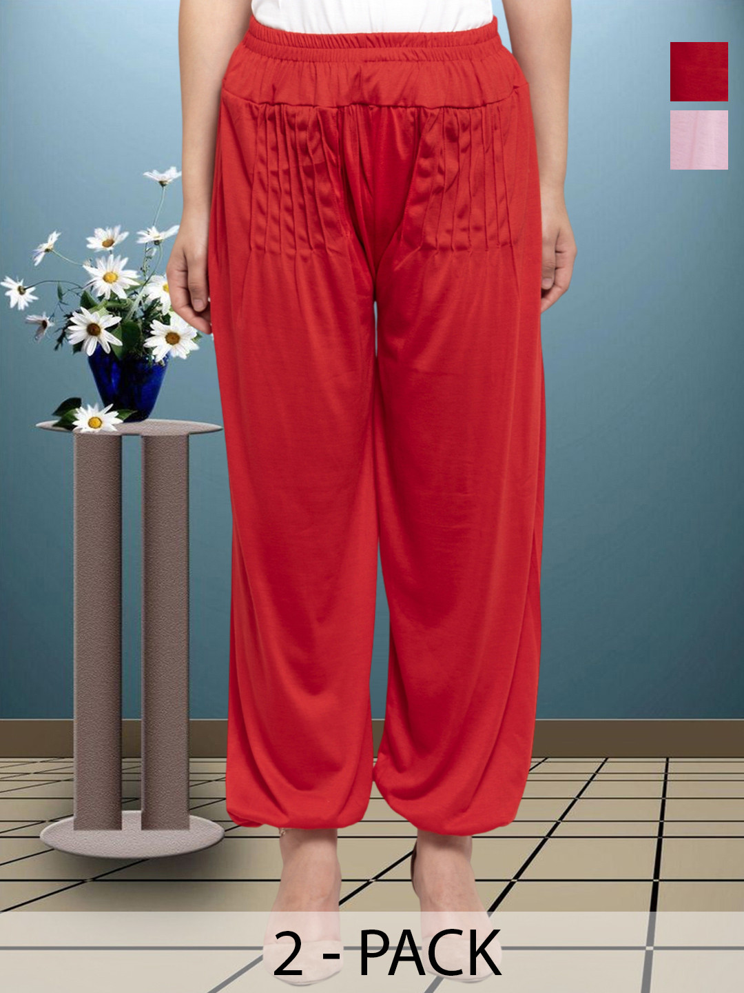 

GRACIT Women Viscose lycra Harem Paint, Red