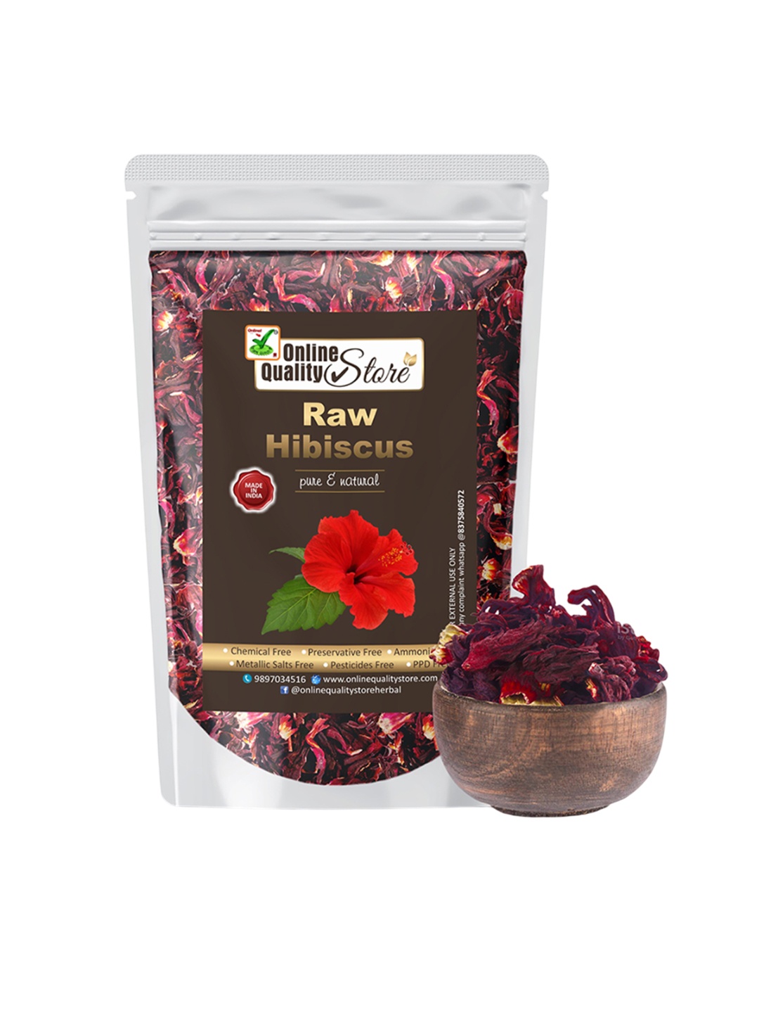 

Online Quality Store Natural Hibiscus Powder For Anti-Ageing - 100 g, Maroon