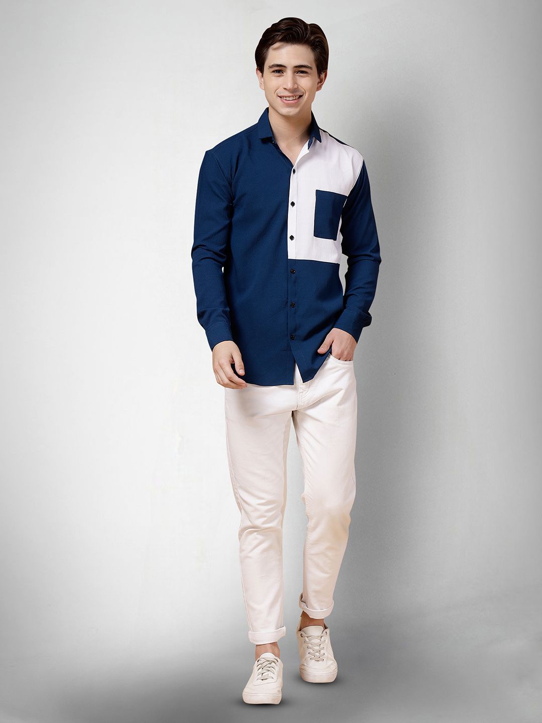

Moda Rapido Men Original Opaque Casual Shirt, Blue