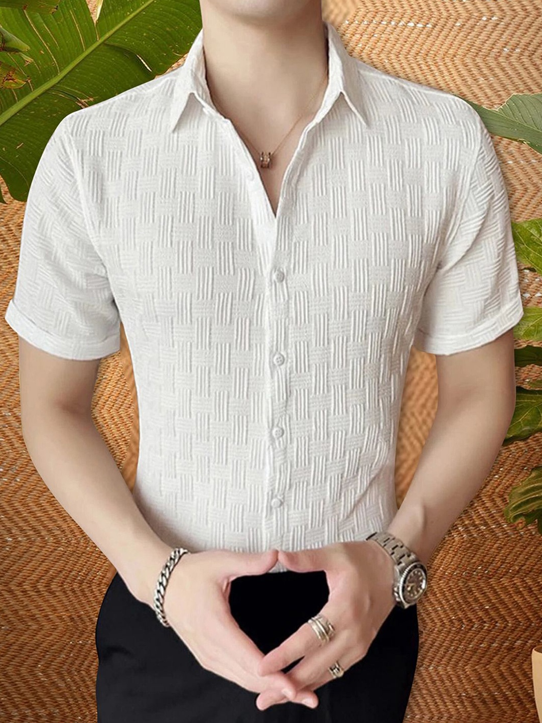 

Moda Rapido Men Original Opaque Casual Shirt, White