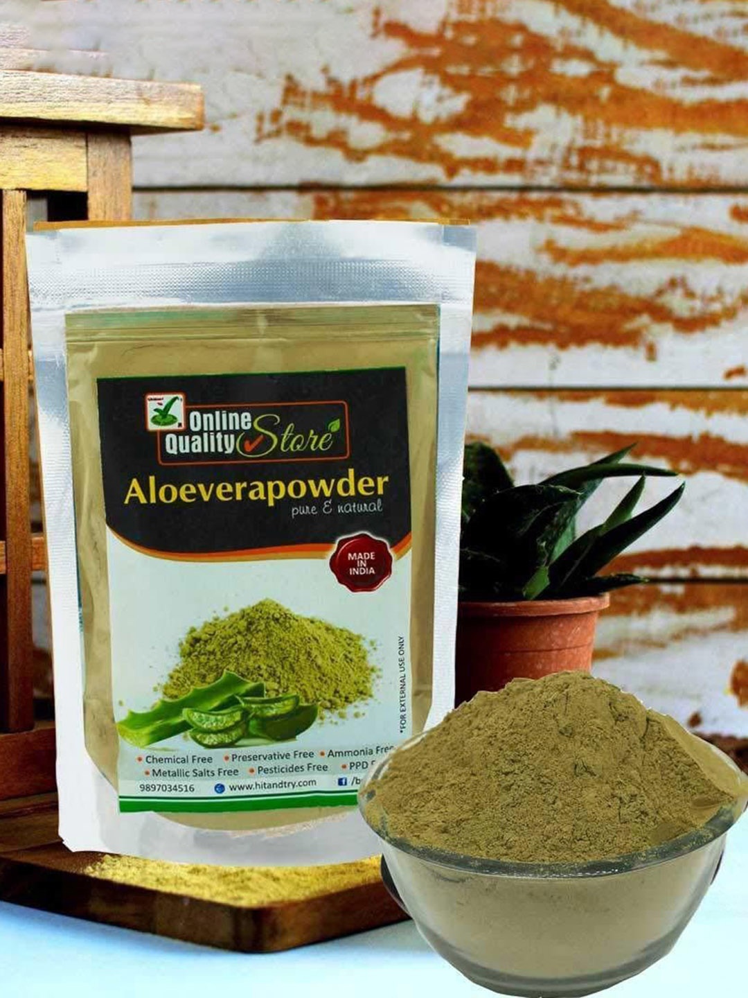 

Online Quality Store Pure And Natural Aloevera Powder - 100 g, Green