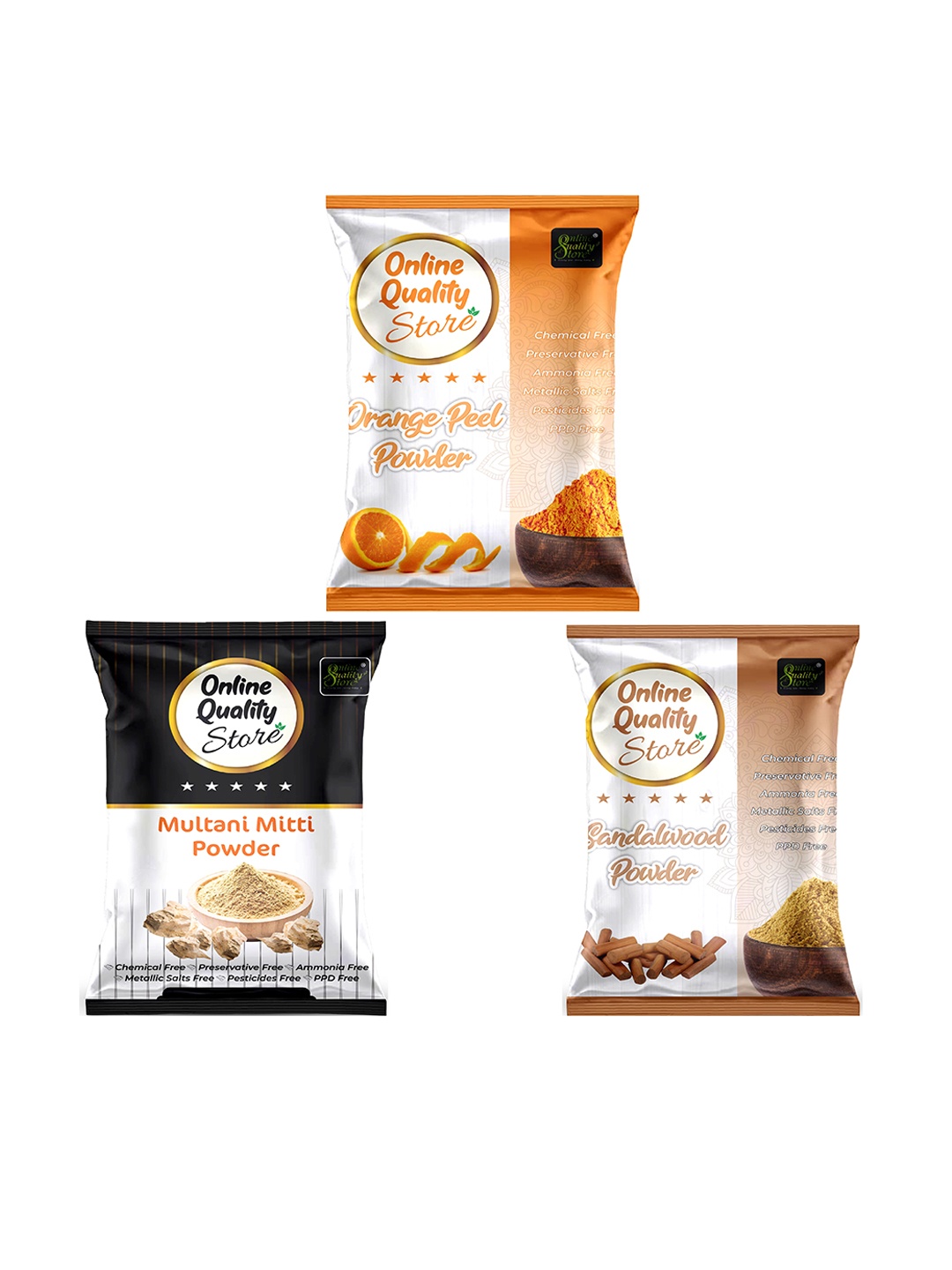 

Online Quality Store Set Of 3 Natural Mask Powder - 50 g Each, Beige