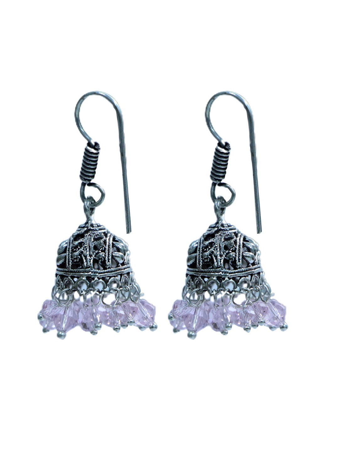 

Abhooshan Dome Shaped Jhumkas Earrings, Pink