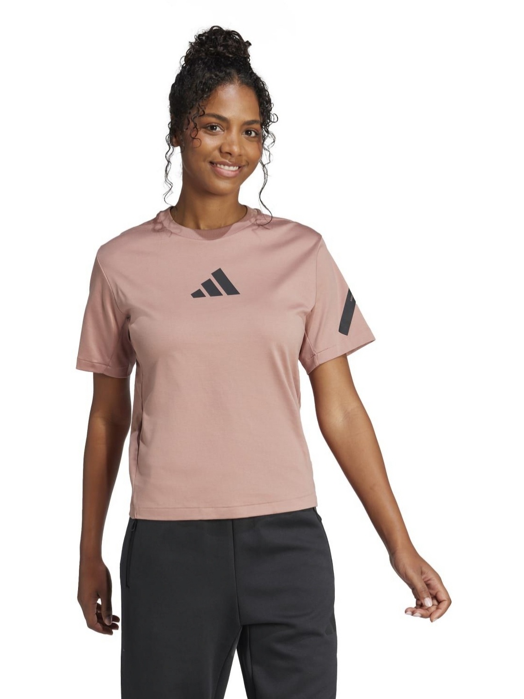 

ADIDAS Originals Women Printed Polo Collar Pockets T-shirt, Red