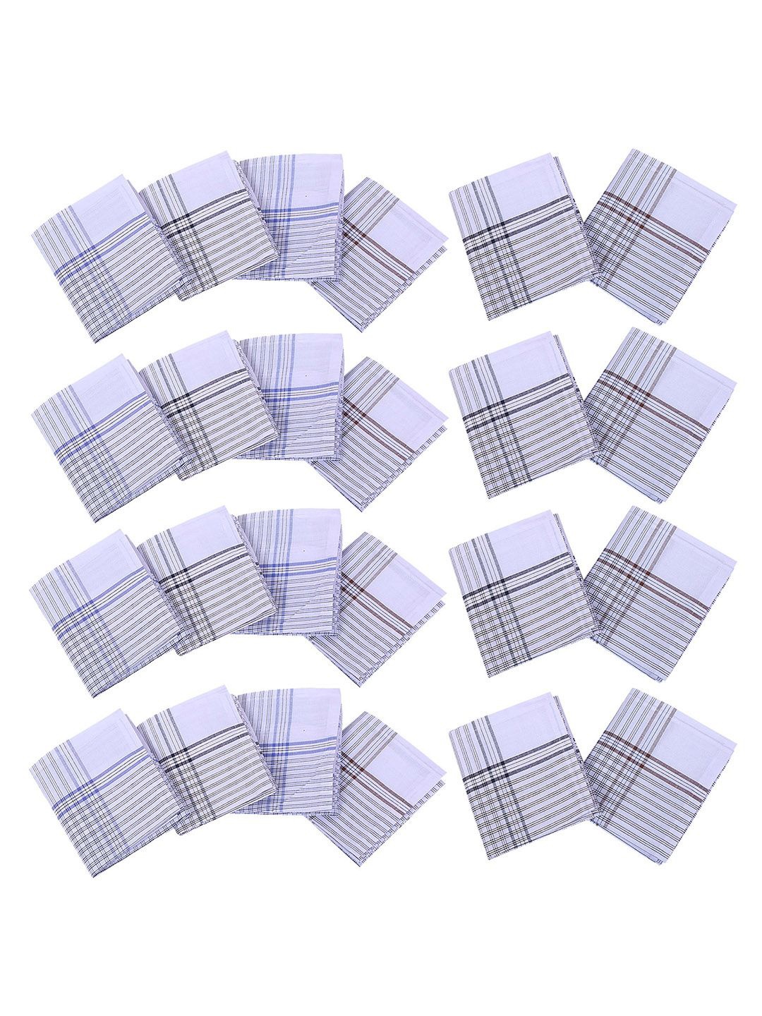 

Kuber Industries 24-Pcs Printed Cotton Handkerchief, White