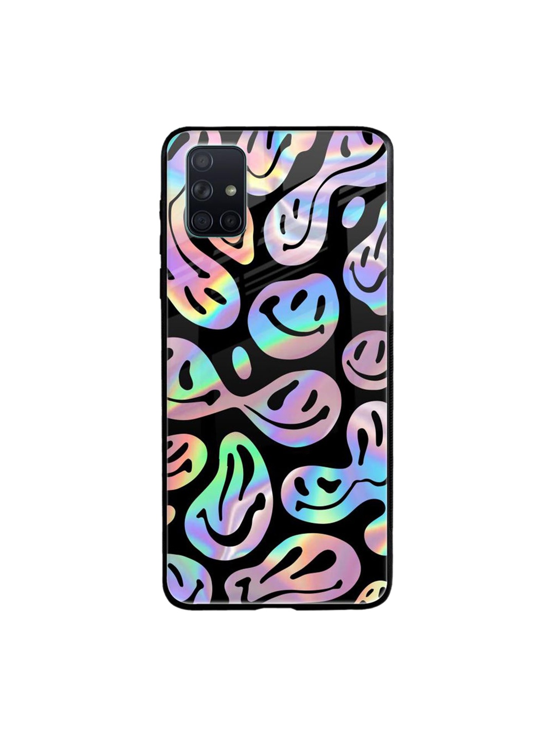 

QRIOH Geometric Printed Samsung Galaxy A51 Back Case Mobile Accessories, Black