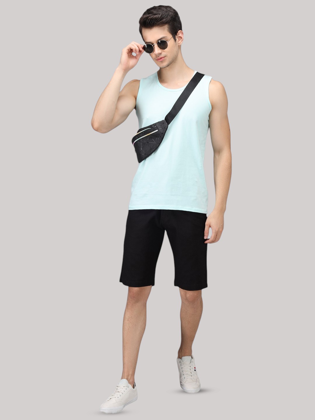 

SEPHANI Men Linen Outdoor Shorts, Black