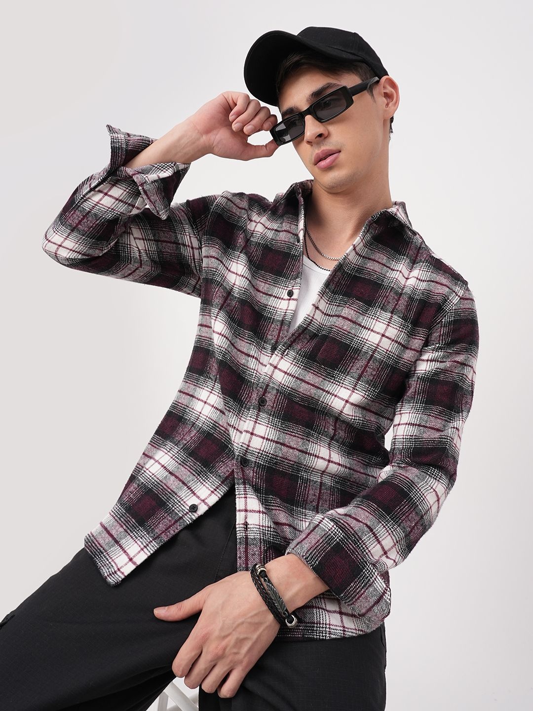 

VASTRADO Men Classic Slim Fit Opaque Checked Casual Shirt, Multi