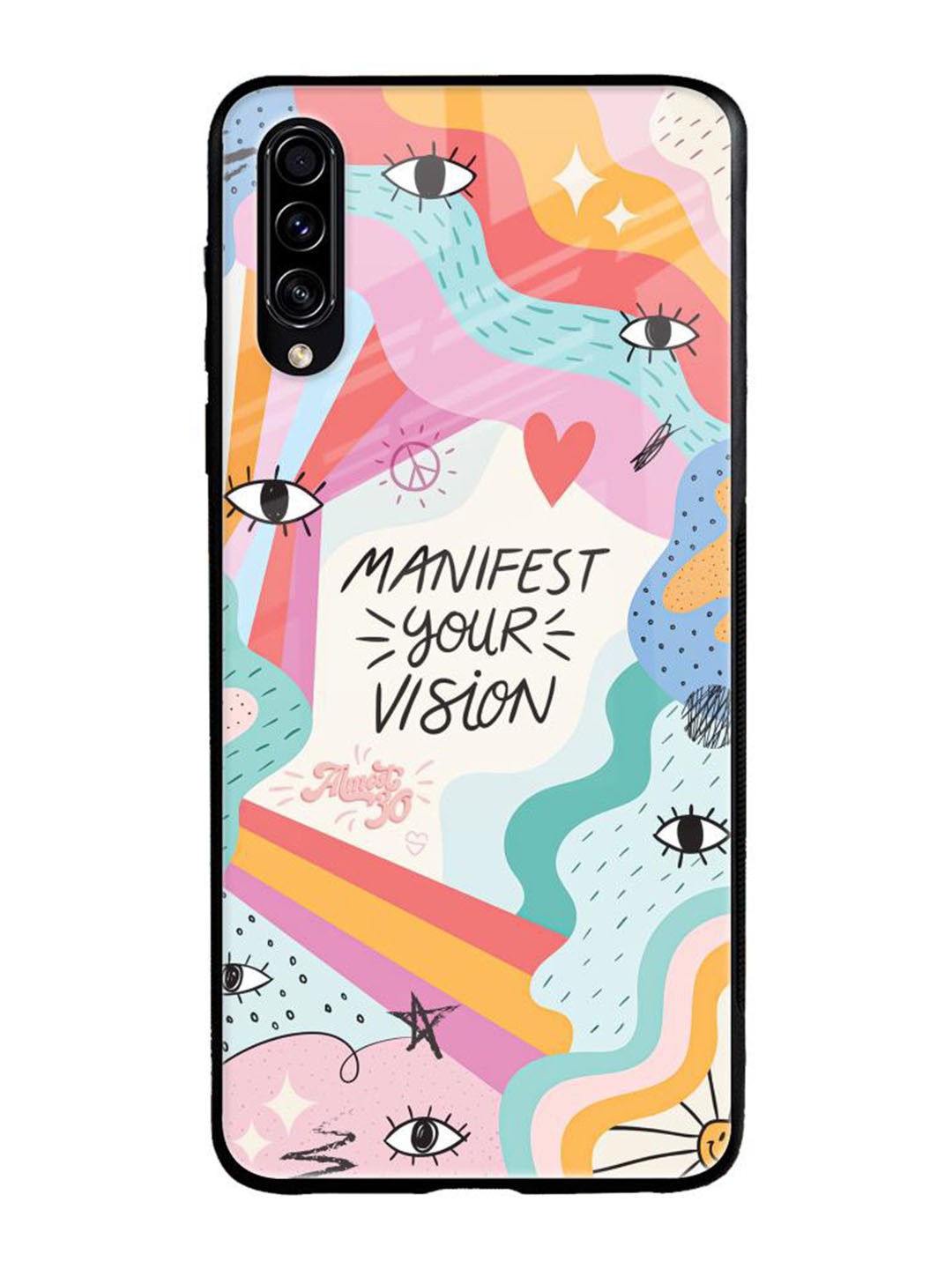 

QRIOH Quirky Printed Samsung Galaxy A50s Back Case Mobile Accessories, White