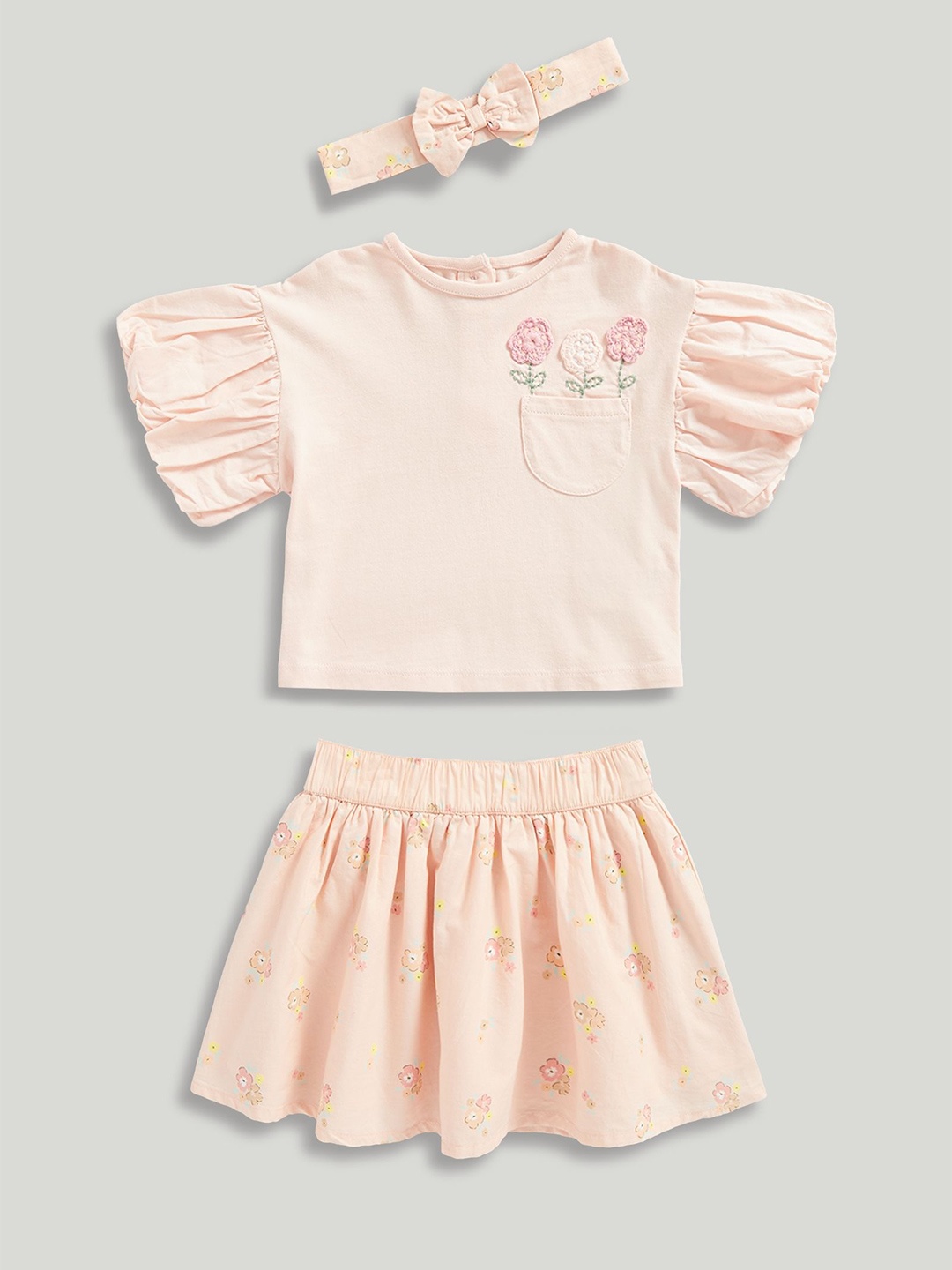 

mothercare Girls Top with Skirt, Pink