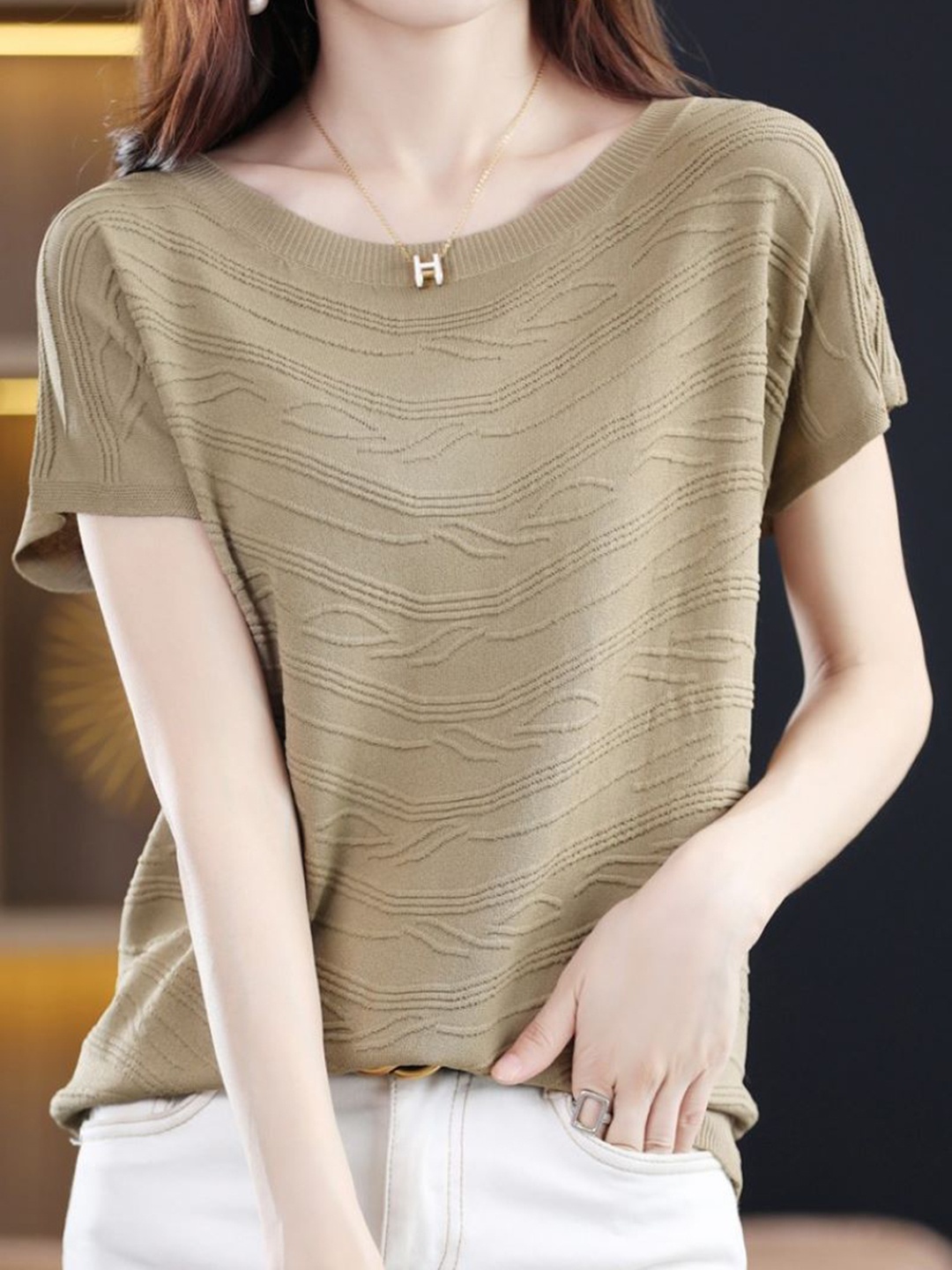 

StyleCast Women T-shirt, Khaki