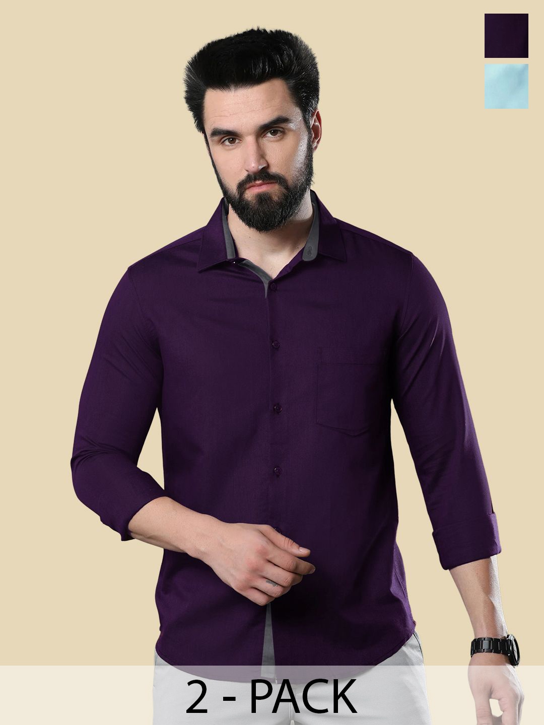 

Moda Rapido Men Standard Opaque Formal Shirt, Multi