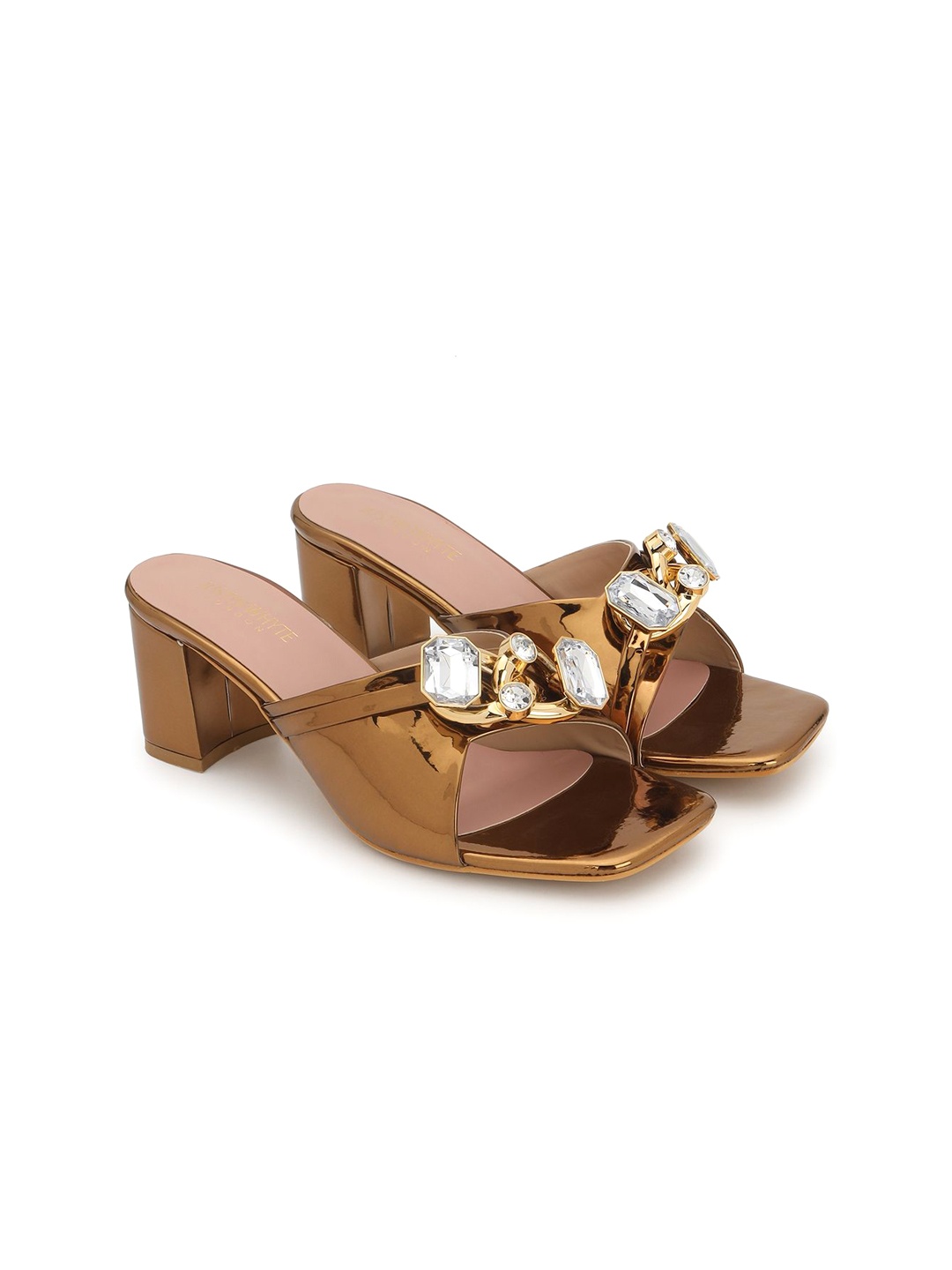 

Justin Whyte Block Mules, Gold
