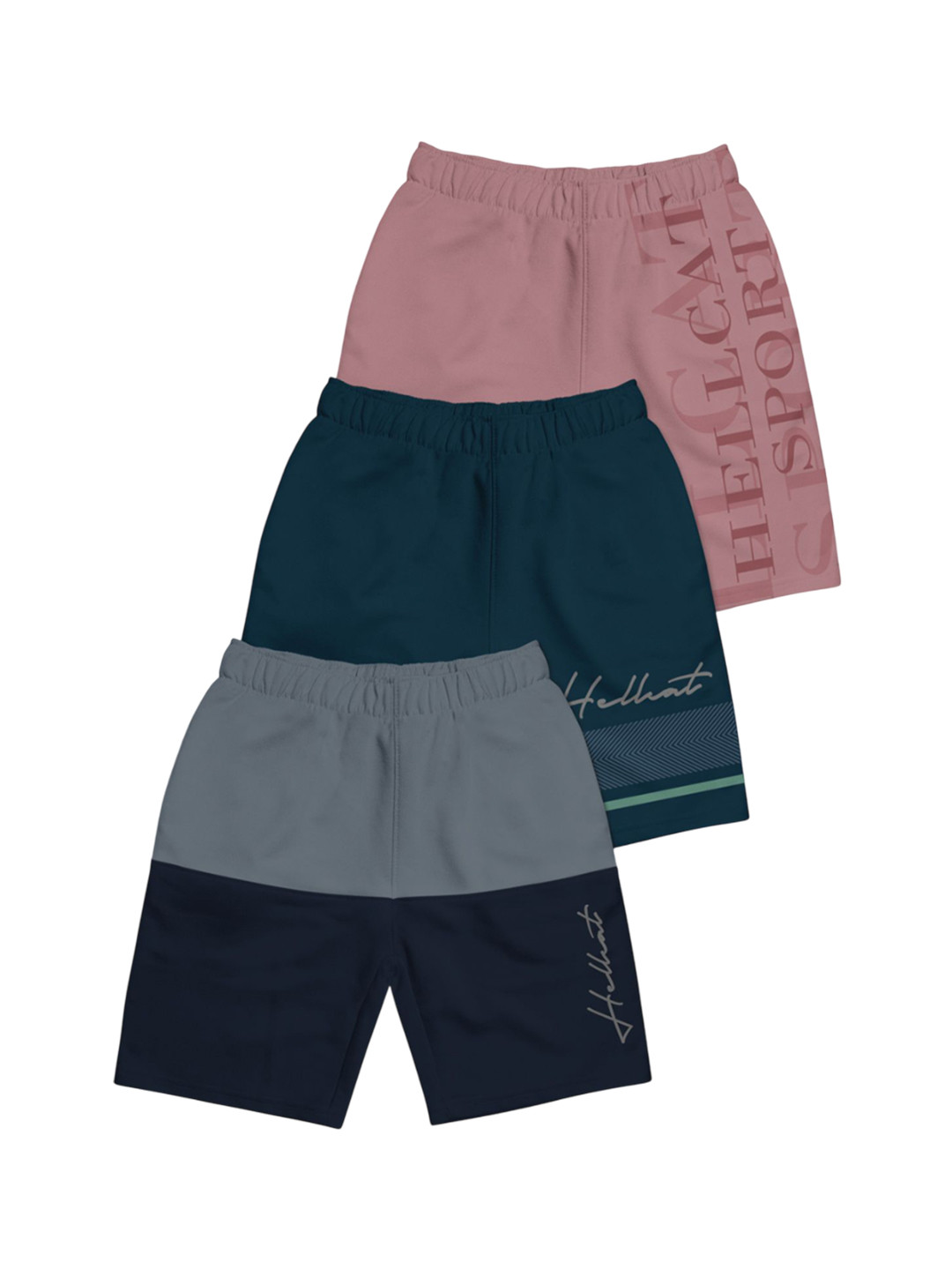 

HELLCAT Boys Typography Printed Shorts, Grey