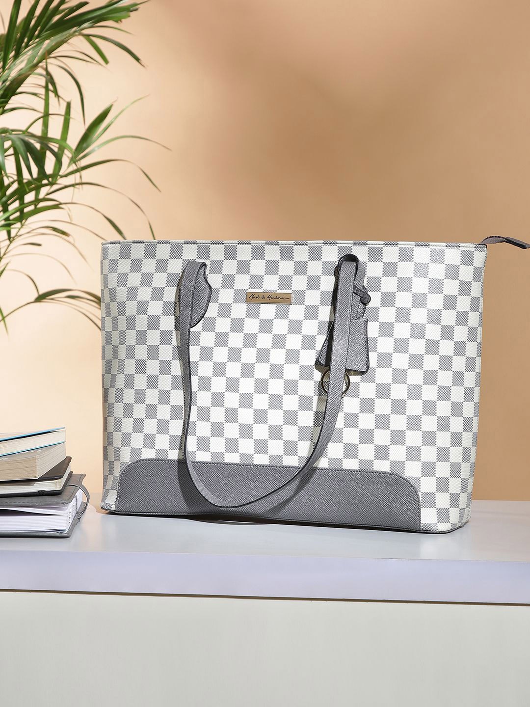 

Mast & Harbour Structured Tote Bag with Tasselled, Grey