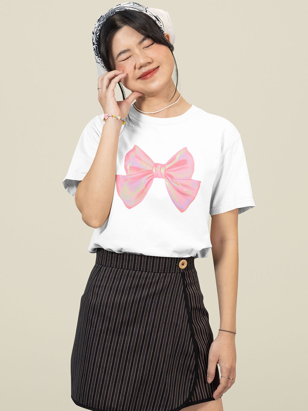 

MASTI TEES Printed Cotton Lounge T-Shirt, White