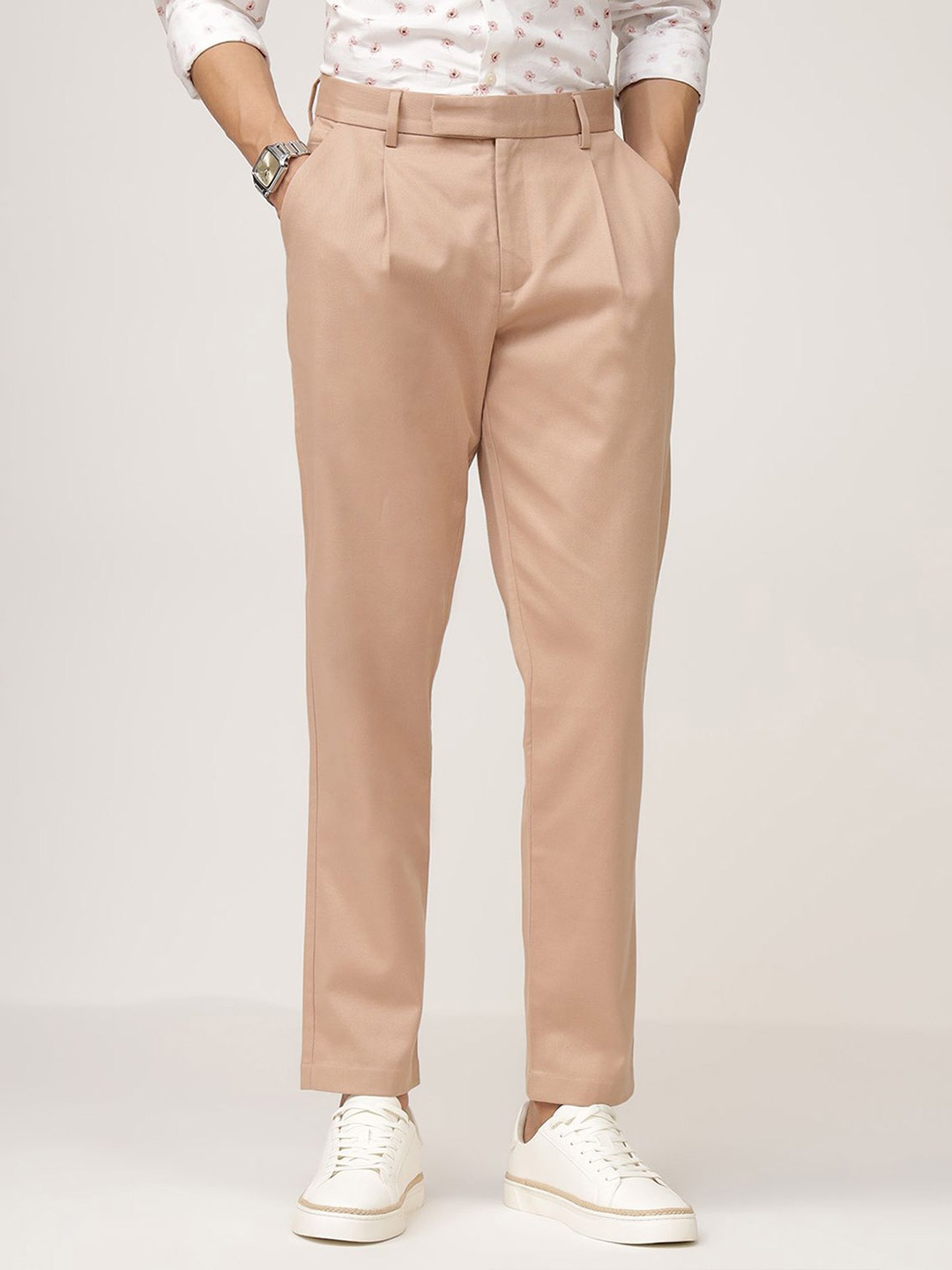 

Andamen Men Comfort Easy Wash Pleated Trousers, Khaki